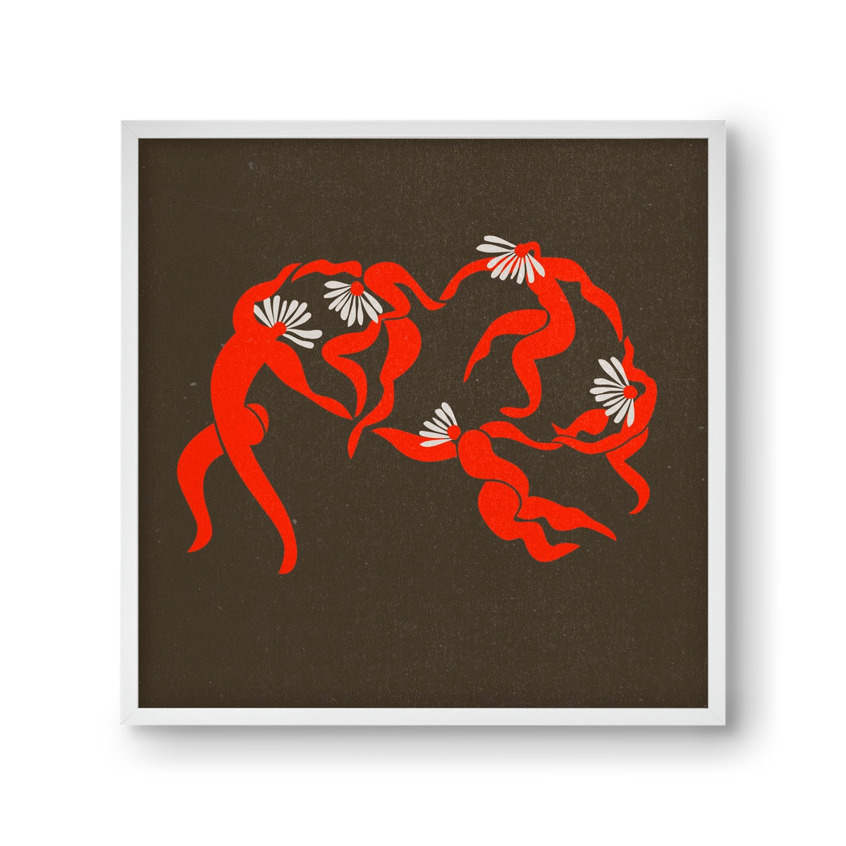 Dancing daisies , 30x30 cm (30x30 cm), Fehér keret