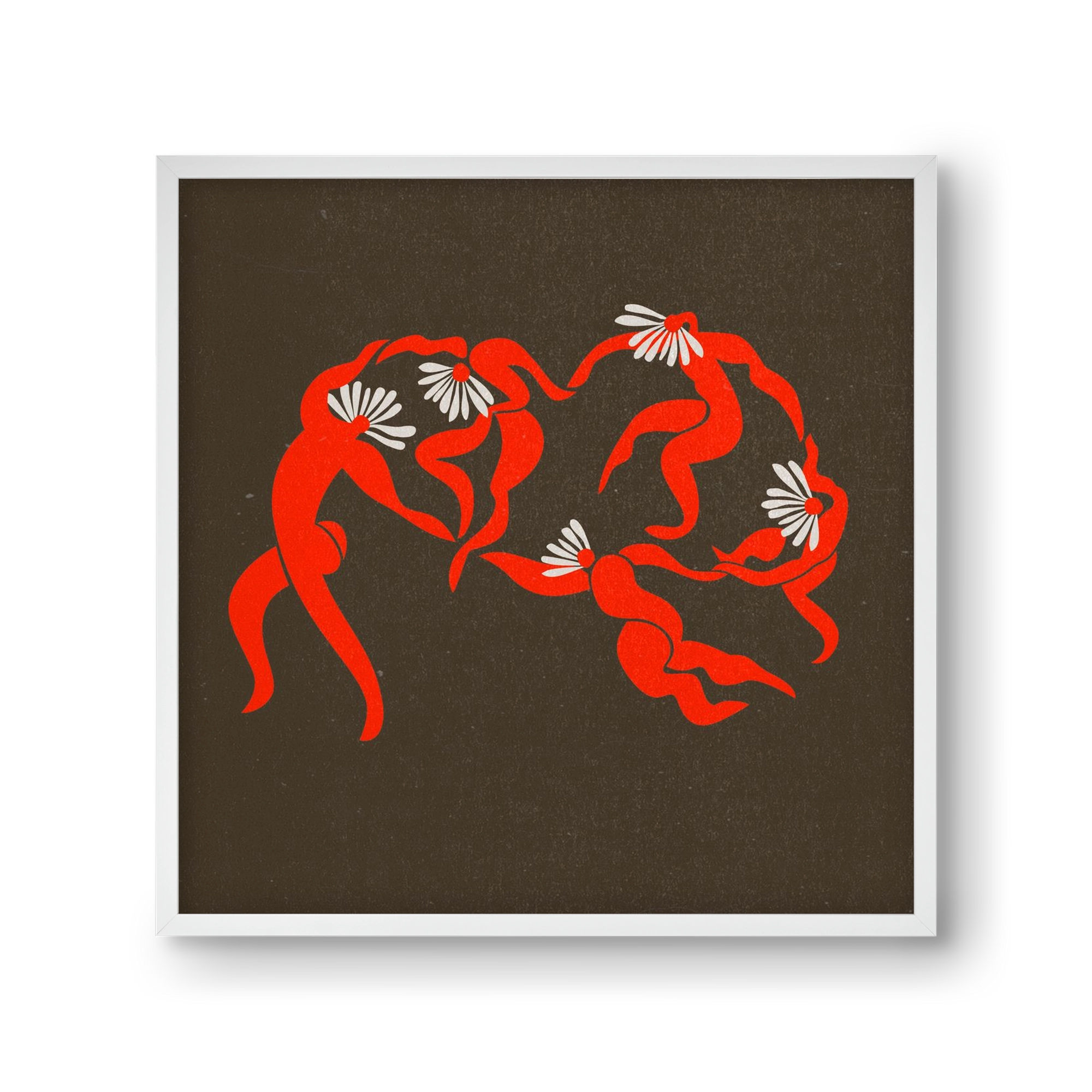 Dancing daisies , 30x30 cm (30x30 cm), Fehér keret