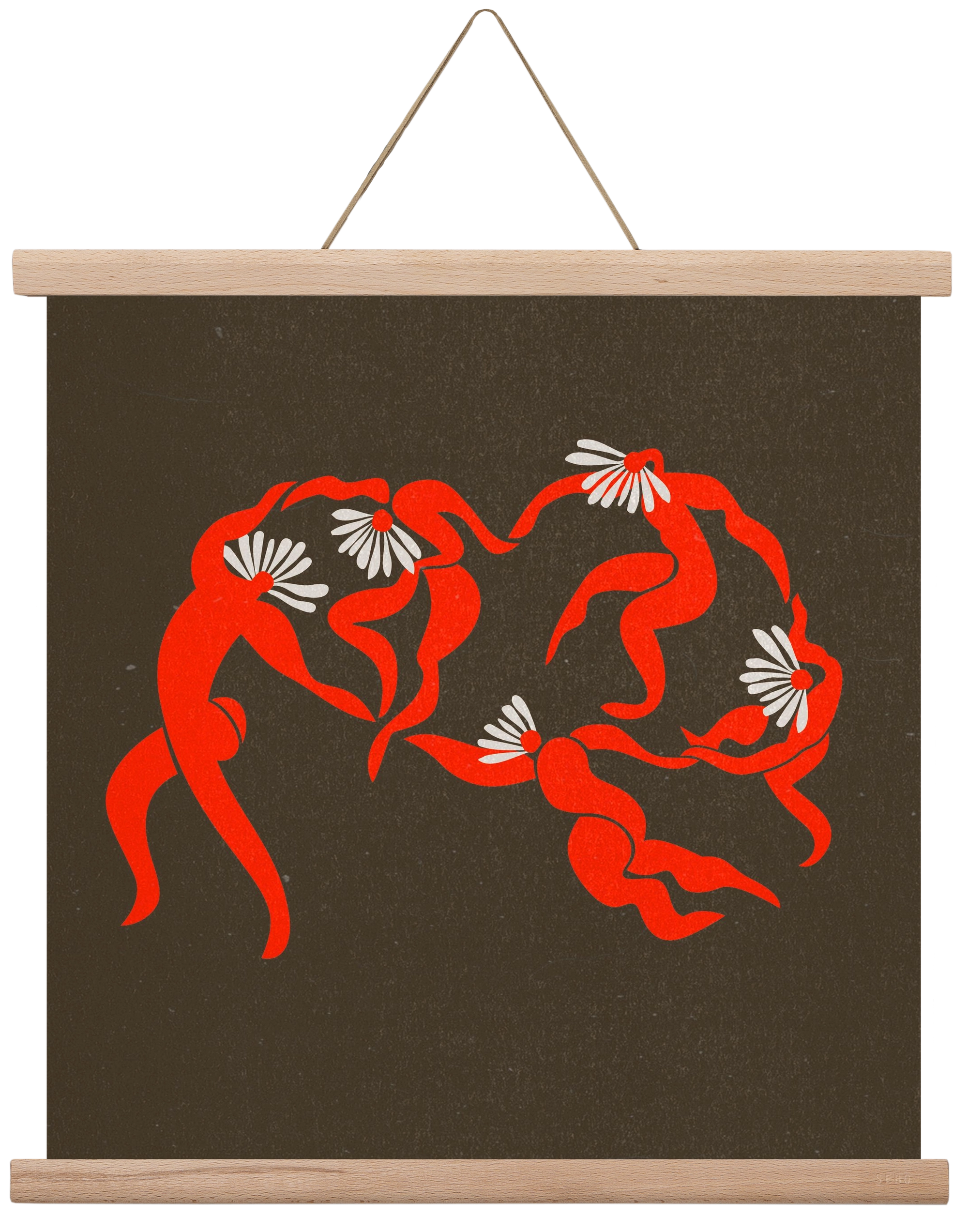 Dancing daisies , 40x40 cm (40x40 cm), Tölgy akasztó