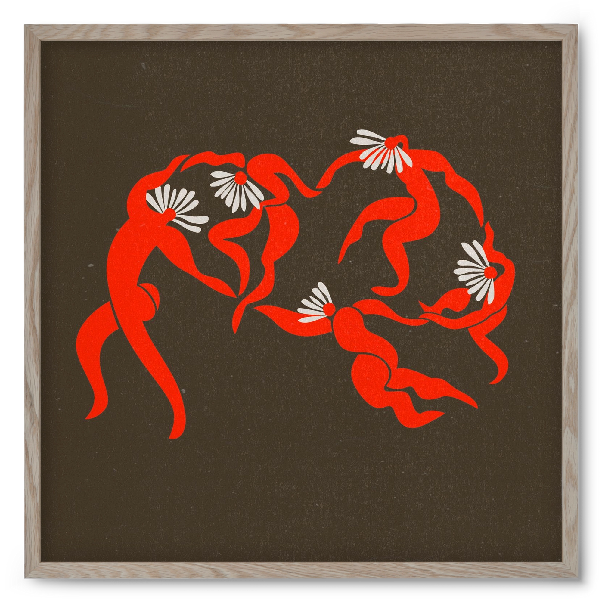 Dancing daisies , 50x50 cm (50x50 cm), Tölgy keret