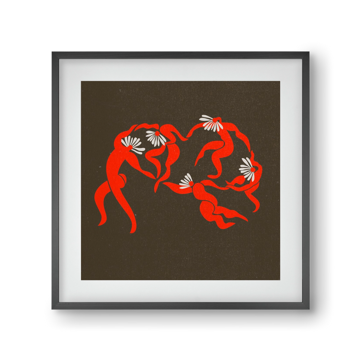 Dancing daisies , 30x30 cm (20x20 cm), Fekete keret, paszpartuval