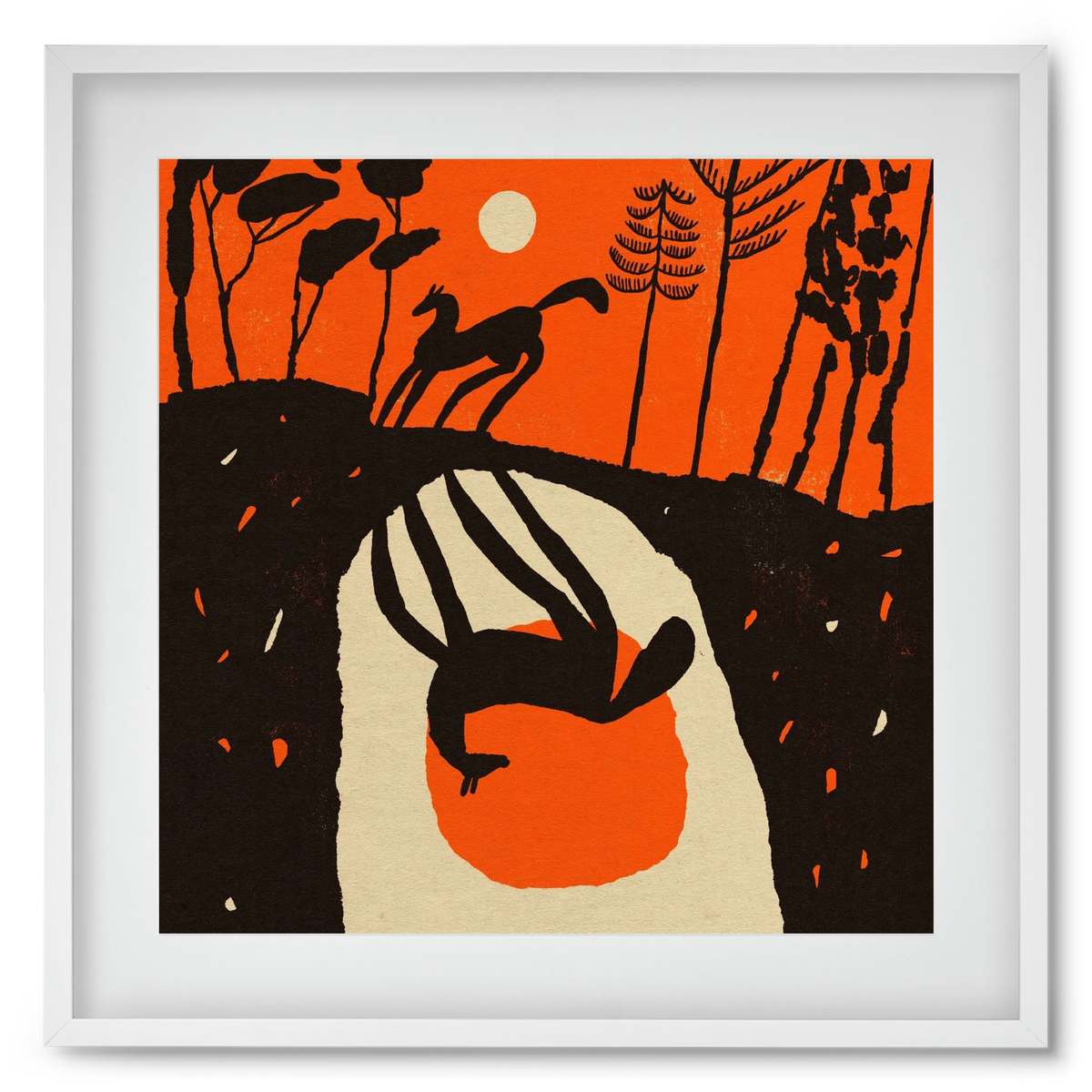 Sunset shadow, 50x50 cm (40x40 cm), Fehér keret, paszpartuval