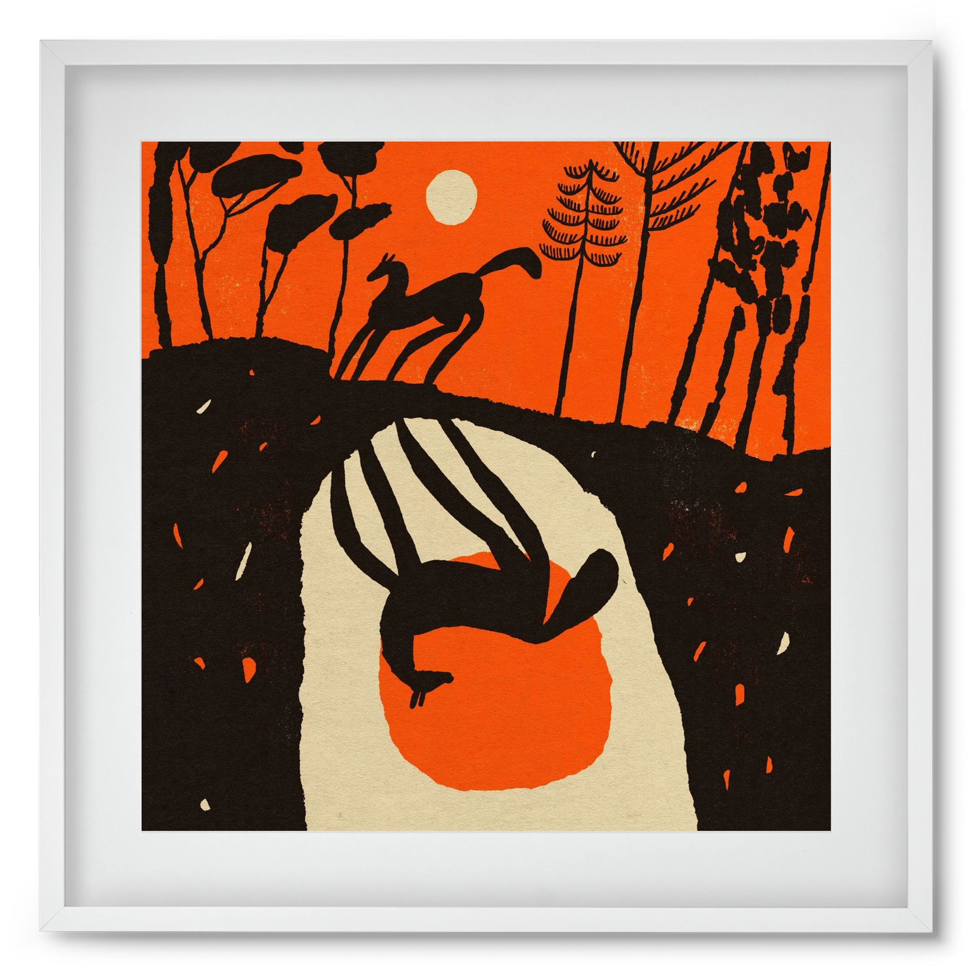 Sunset shadow, 50x50 cm (40x40 cm), Fehér keret, paszpartuval