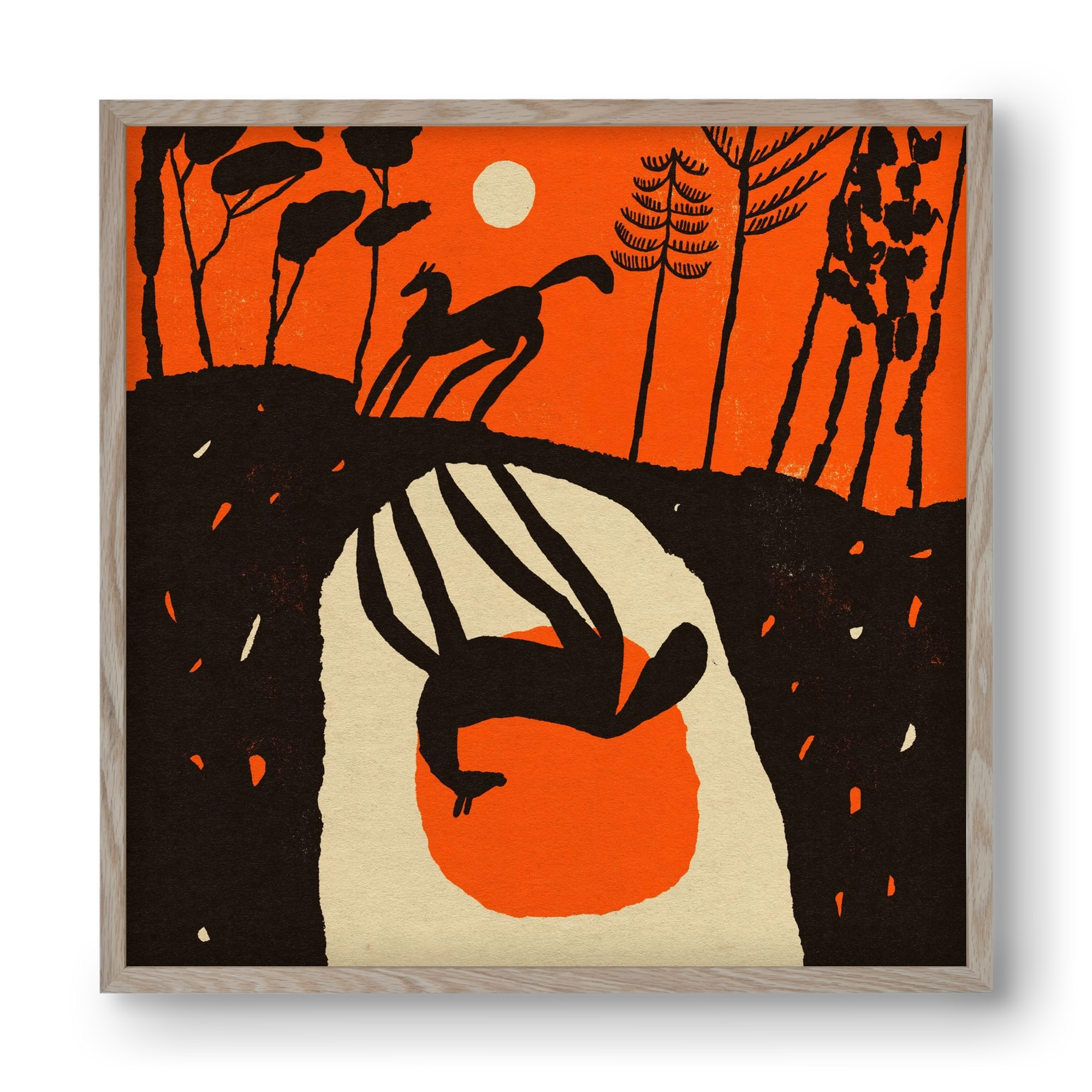 Sunset shadow, 40x40 cm (40x40 cm), Tölgy keret