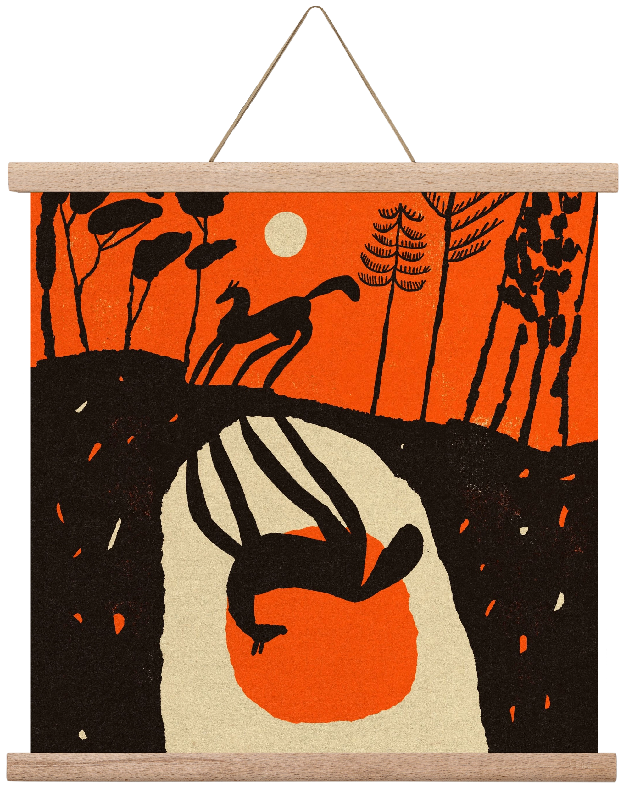 Sunset shadow, 40x40 cm (40x40 cm), Tölgy akasztó