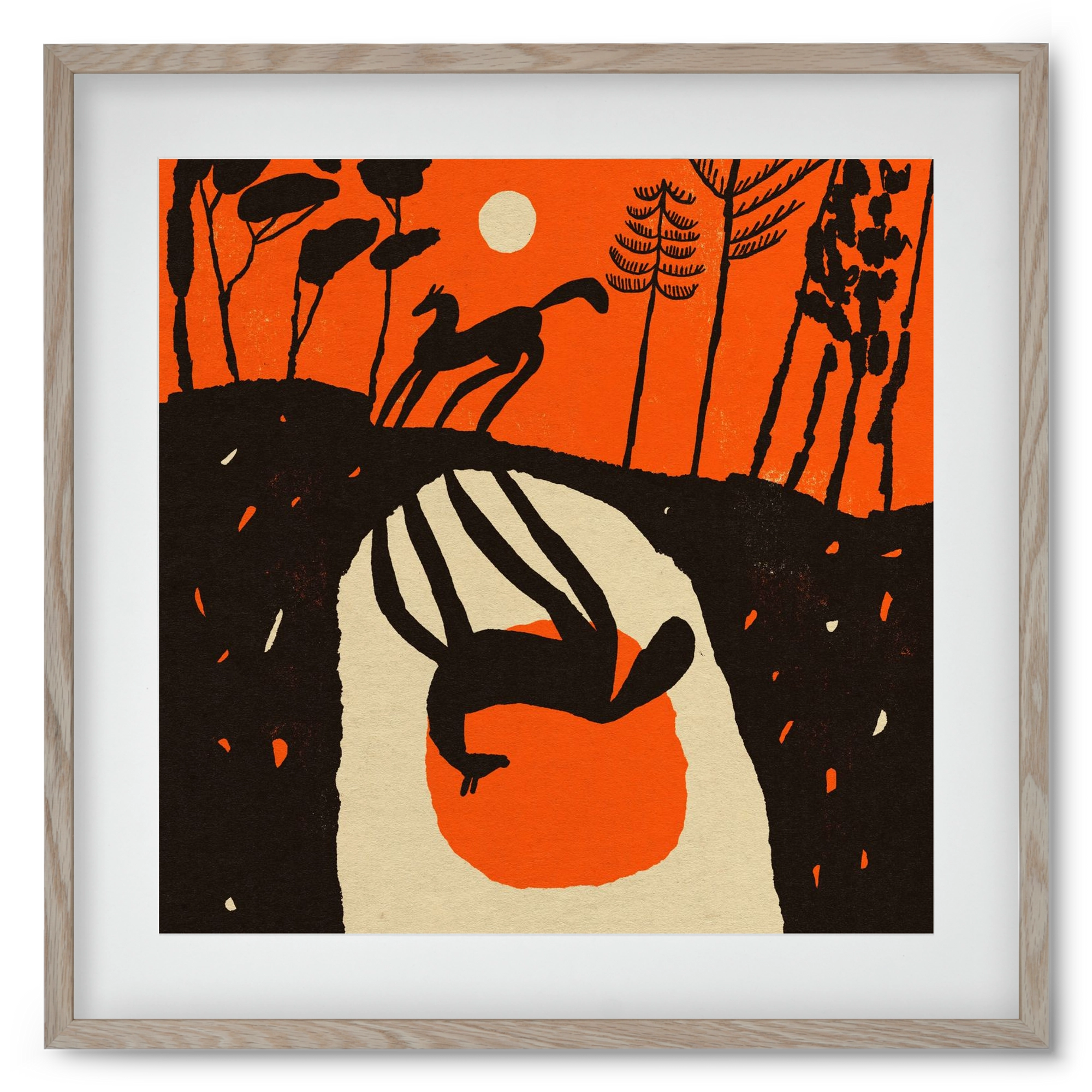 Sunset shadow, 50x50 cm (40x40 cm), Tölgy keret, paszpartuval