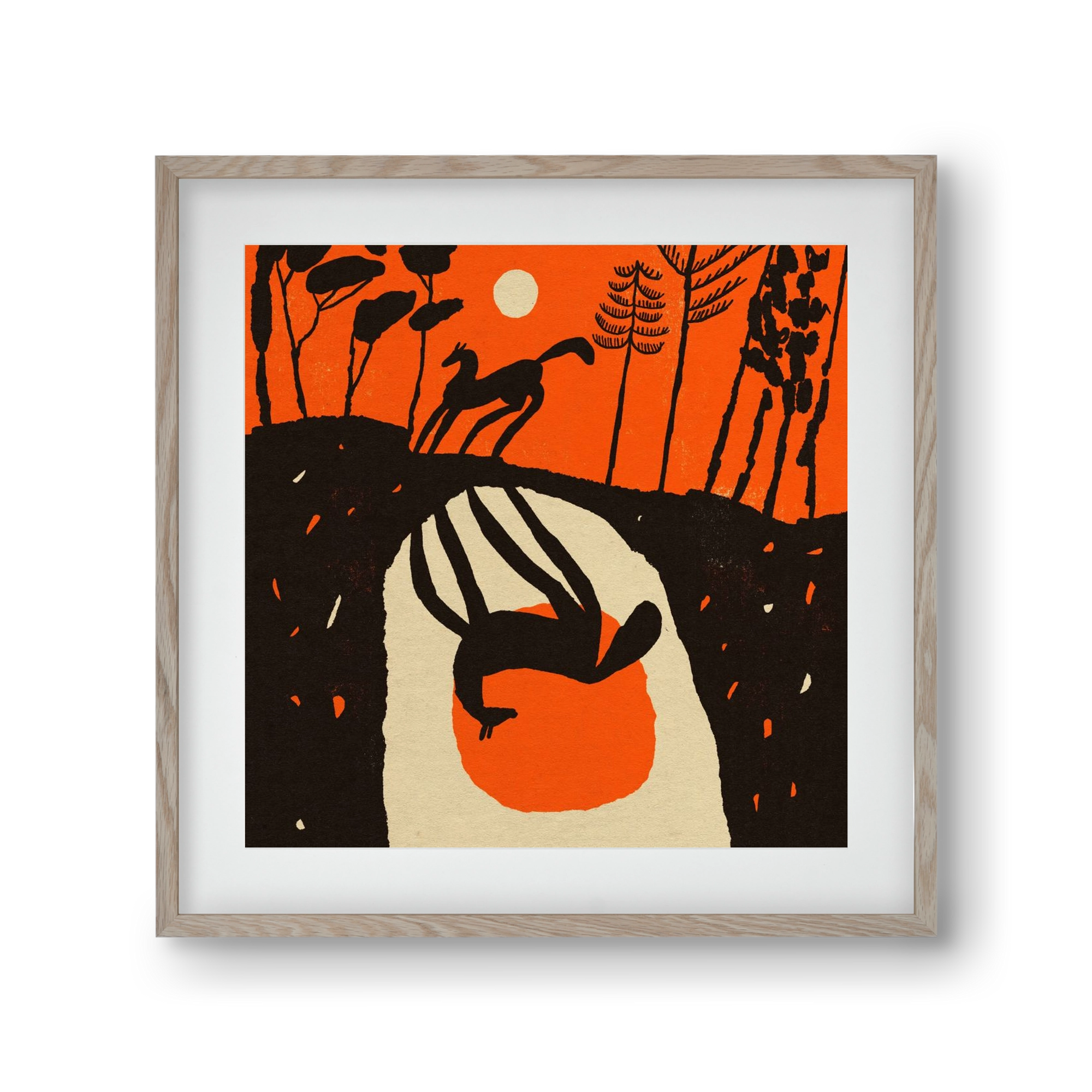 Sunset shadow, 30x30 cm (20x20 cm), Tölgy keret, paszpartuval