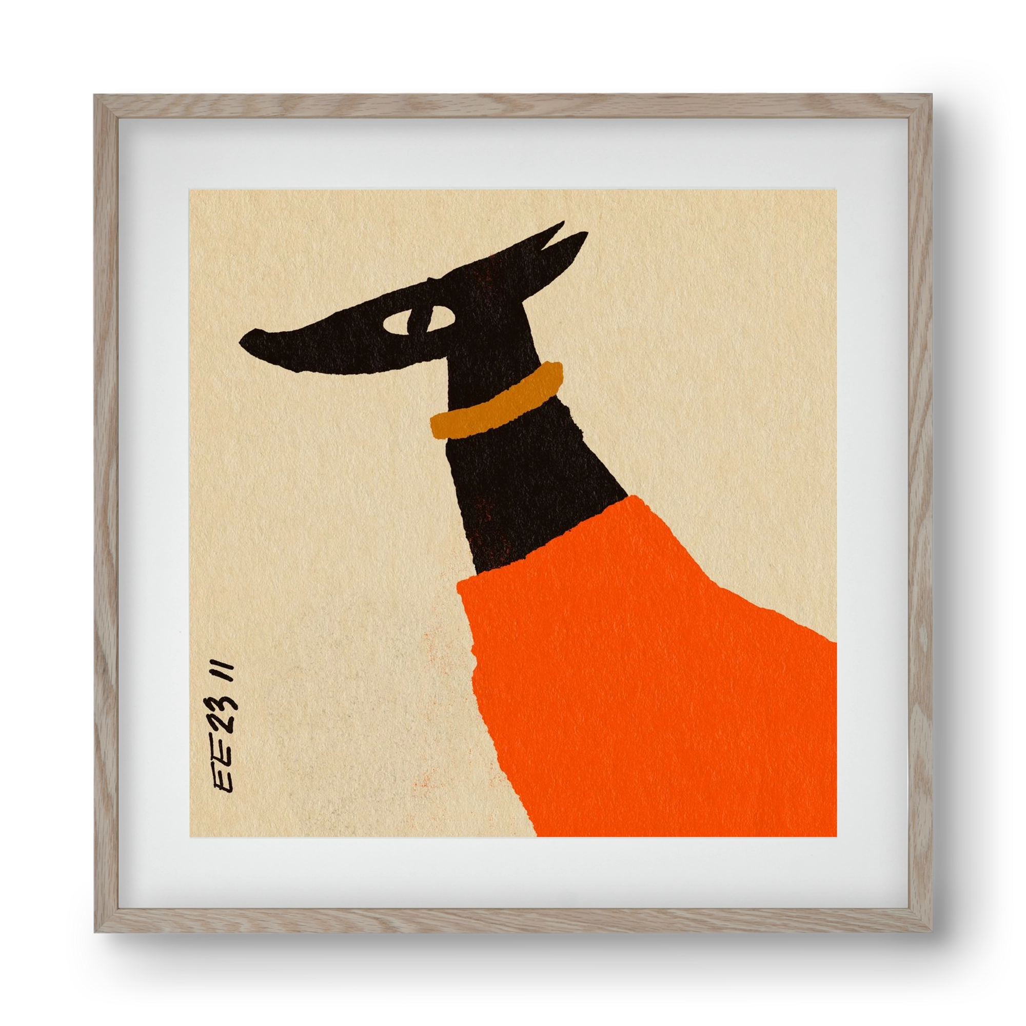 Sonja in red jumper , 40x40 cm (30x30 cm), Tölgy keret, paszpartuval