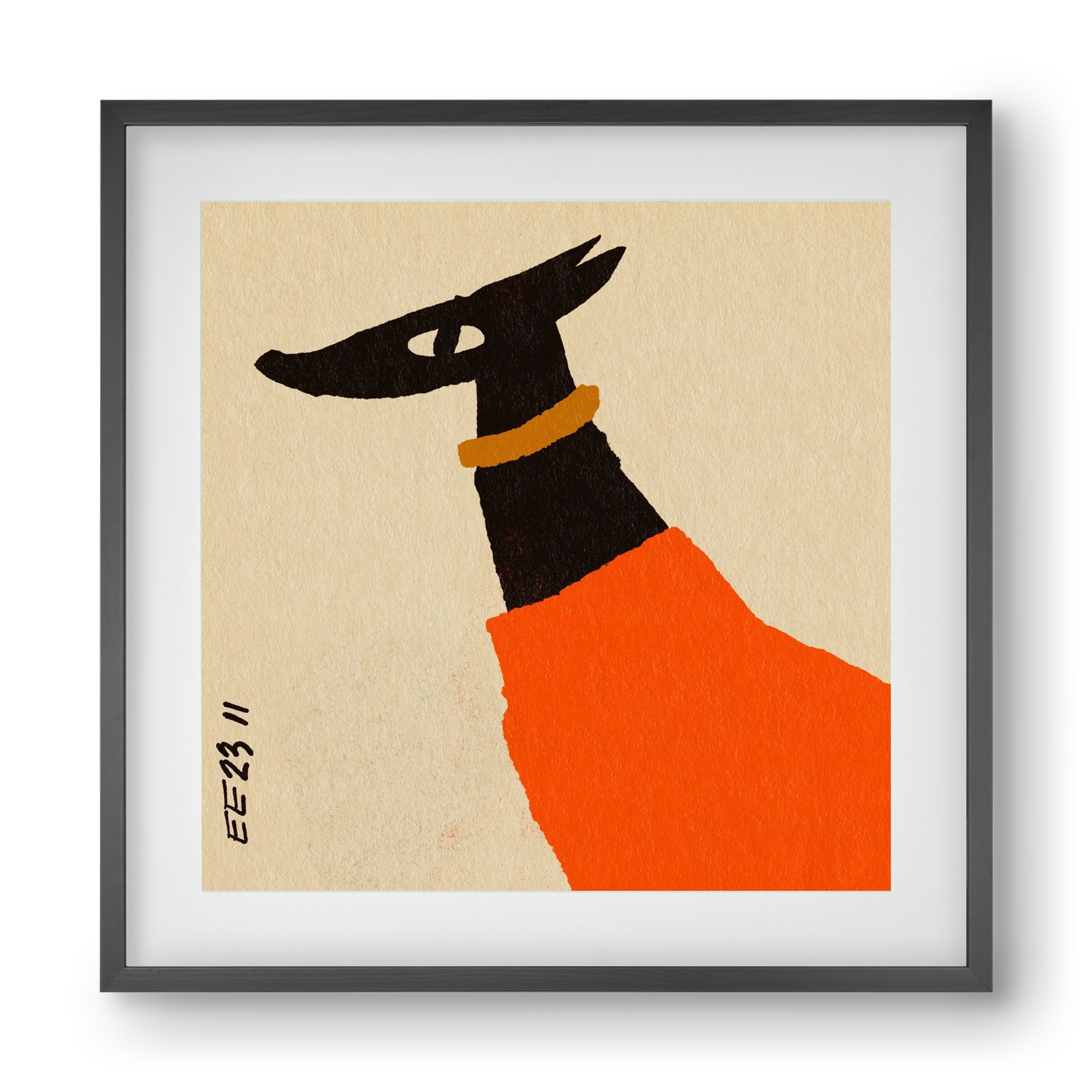 Sonja in red jumper , 40x40 cm (30x30 cm), Fekete keret, paszpartuval