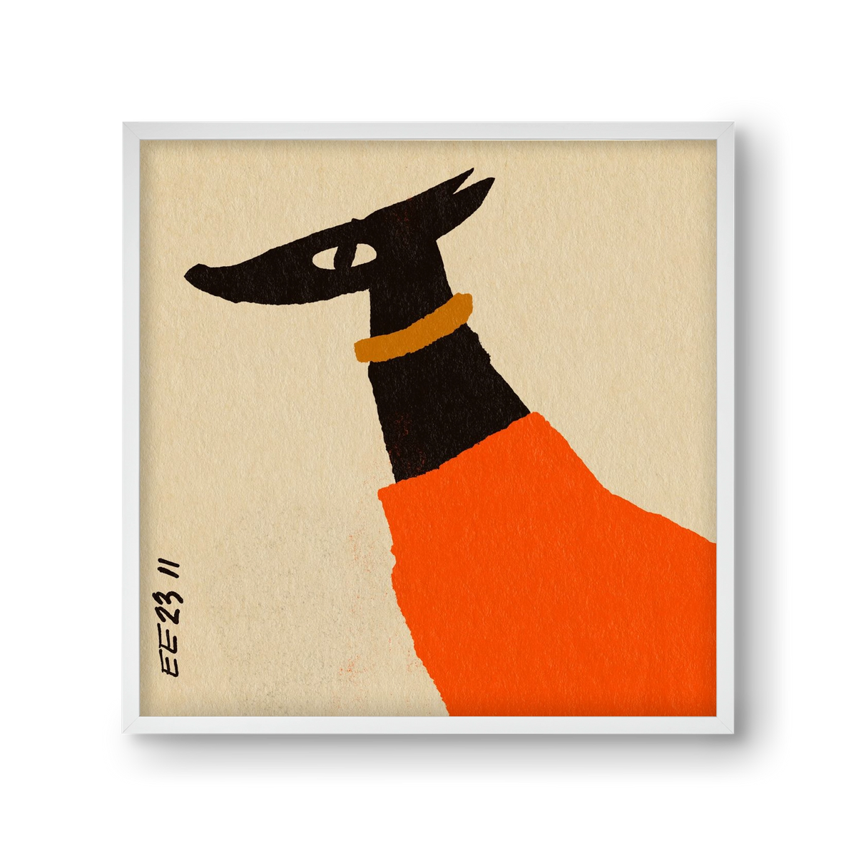 Sonja in red jumper , 30x30 cm (30x30 cm), Fehér keret