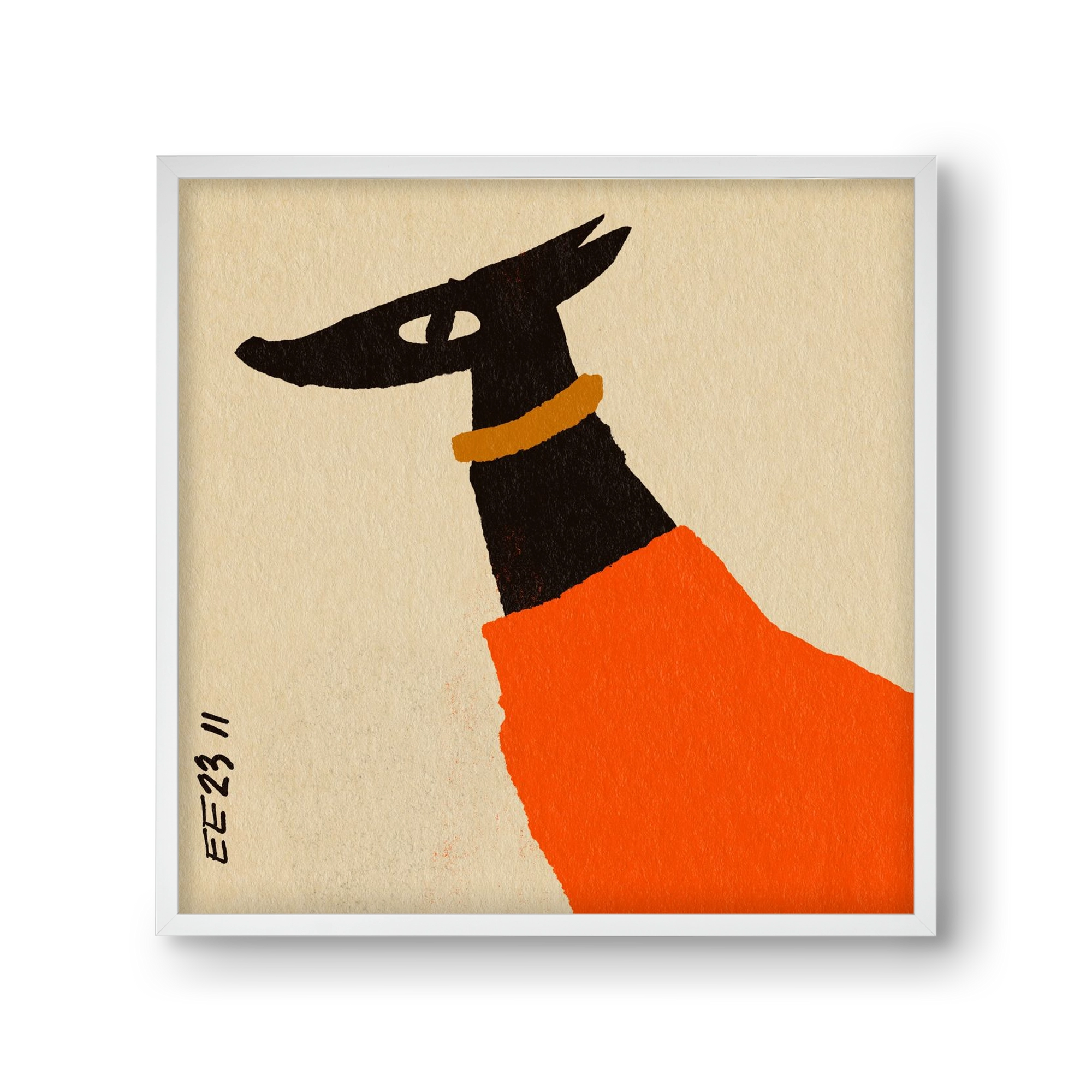 Sonja in red jumper , 30x30 cm (30x30 cm), Fehér keret