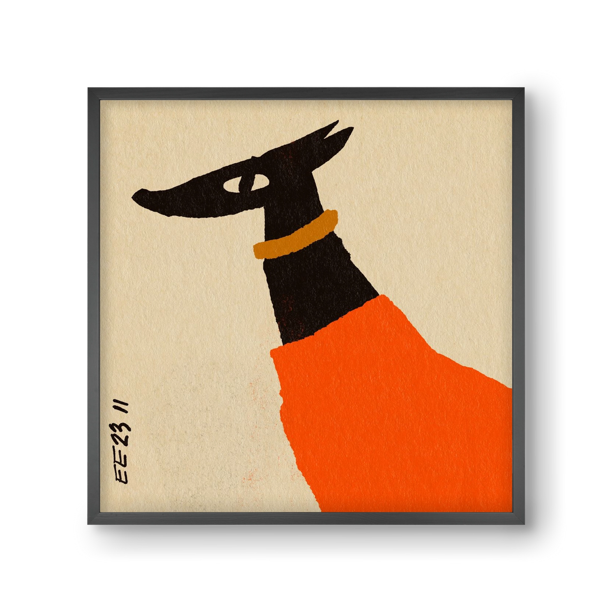 Sonja in red jumper , 30x30 cm (30x30 cm), Fekete keret