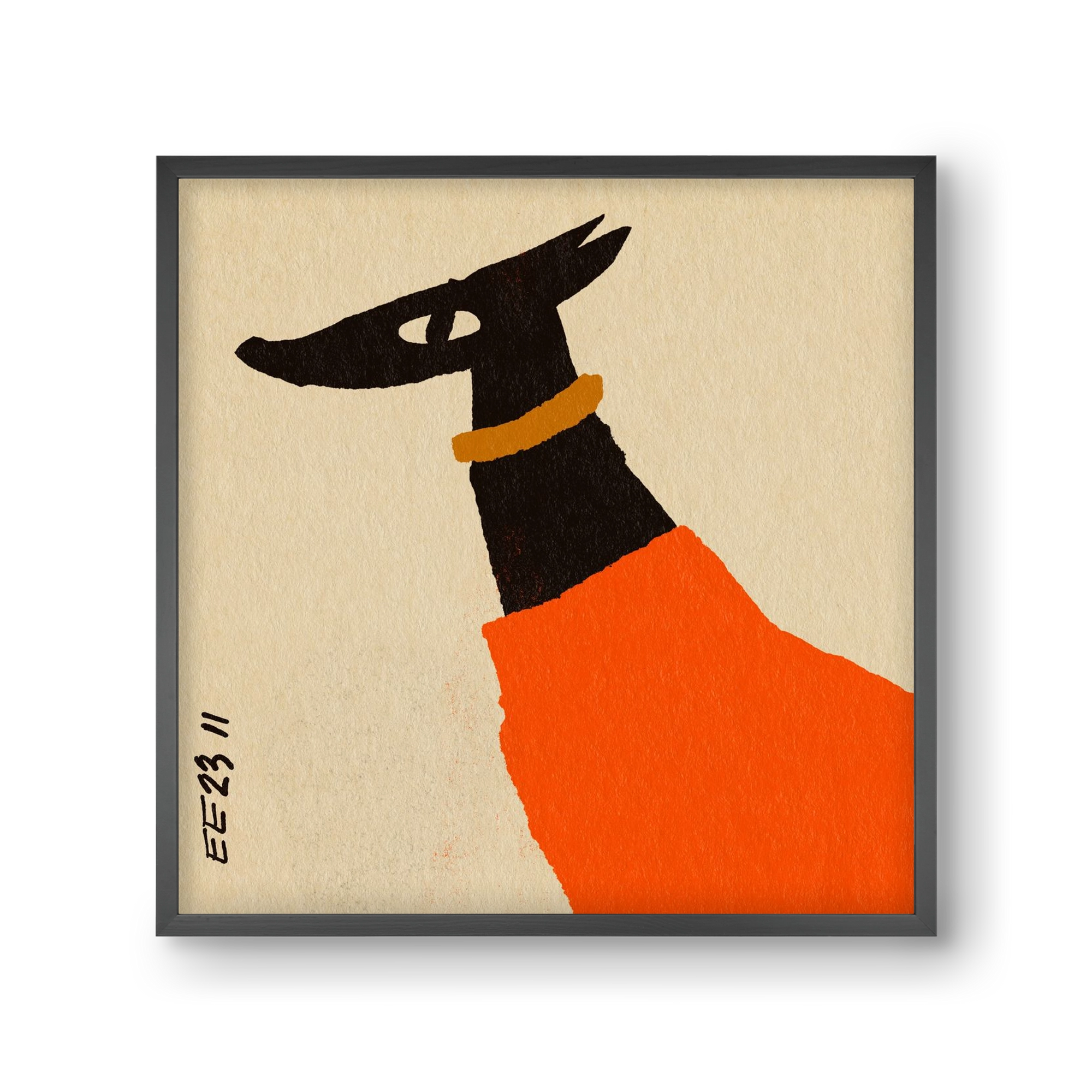 Sonja in red jumper , 30x30 cm (30x30 cm), Fekete keret