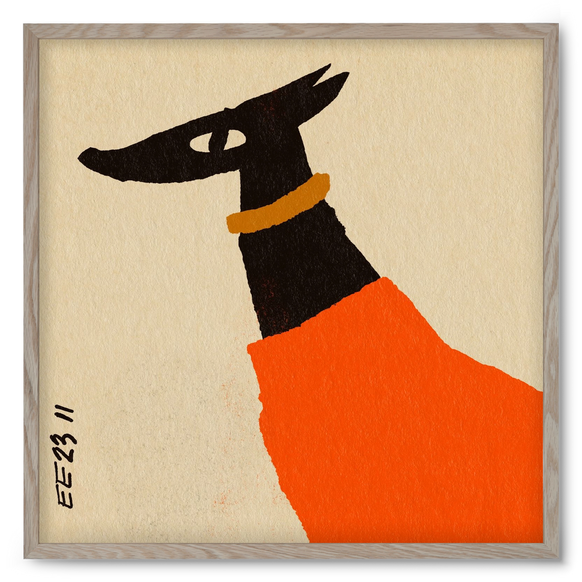 Sonja in red jumper , 50x50 cm (50x50 cm), Tölgy keret