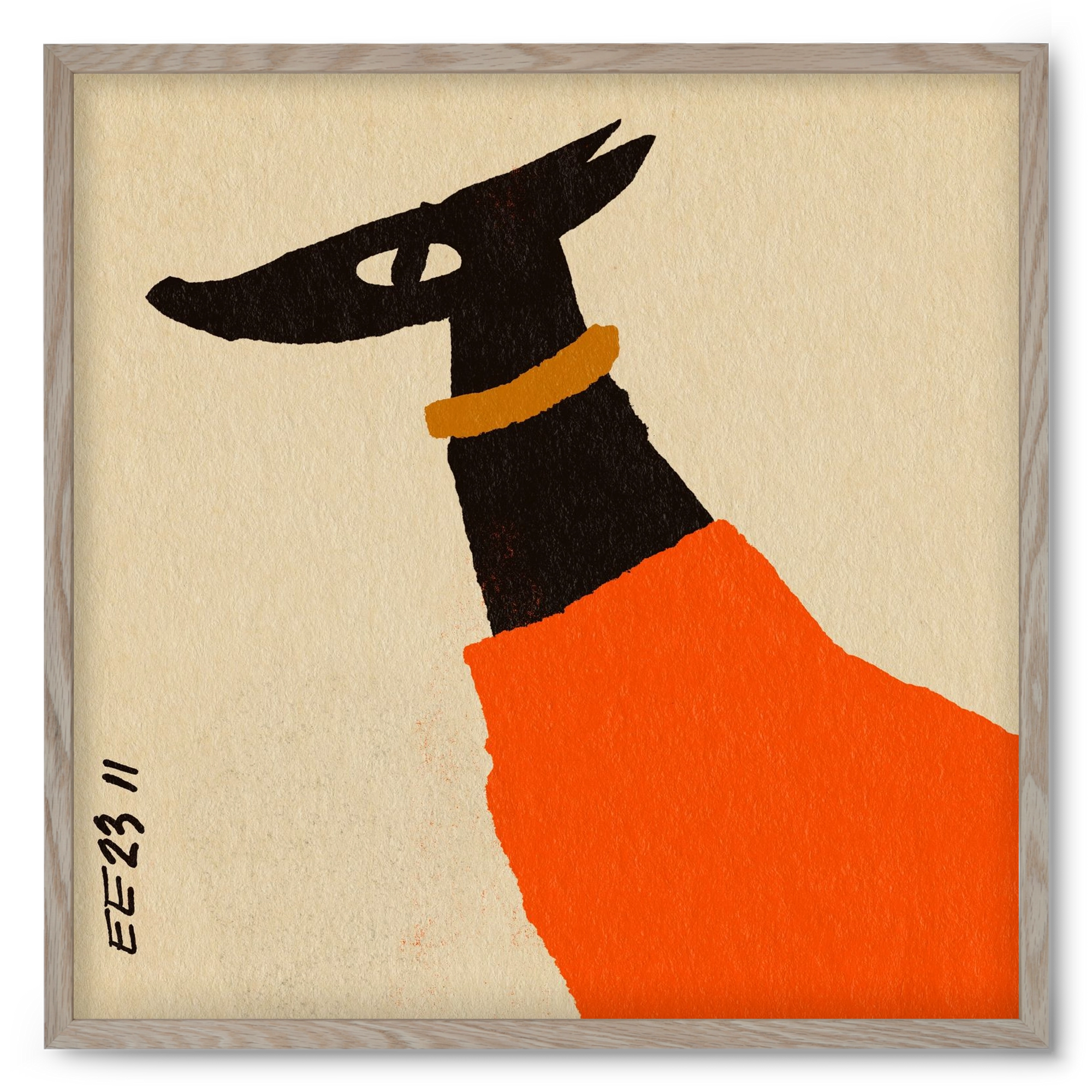 Sonja in red jumper , 50x50 cm (50x50 cm), Tölgy keret