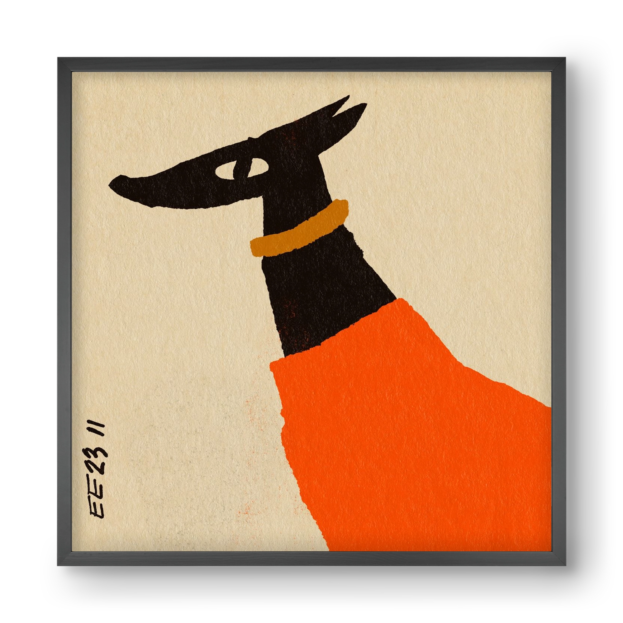 Sonja in red jumper , 40x40 cm (40x40 cm), Fekete keret