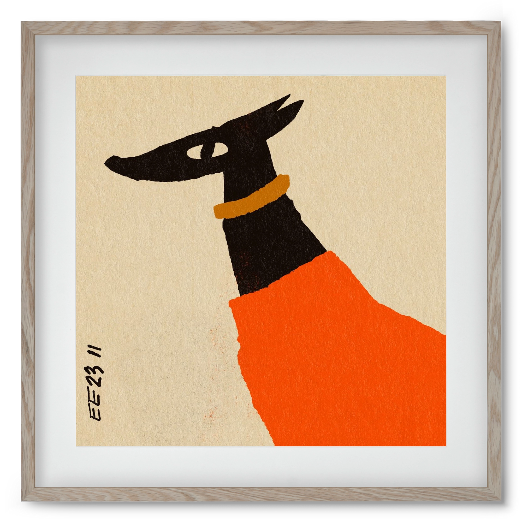 Sonja in red jumper , 50x50 cm (40x40 cm), Tölgy keret, paszpartuval