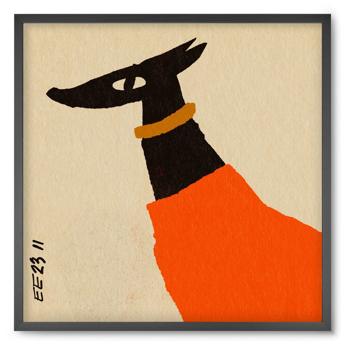 Sonja in red jumper , 50x50 cm (50x50 cm), Fekete keret