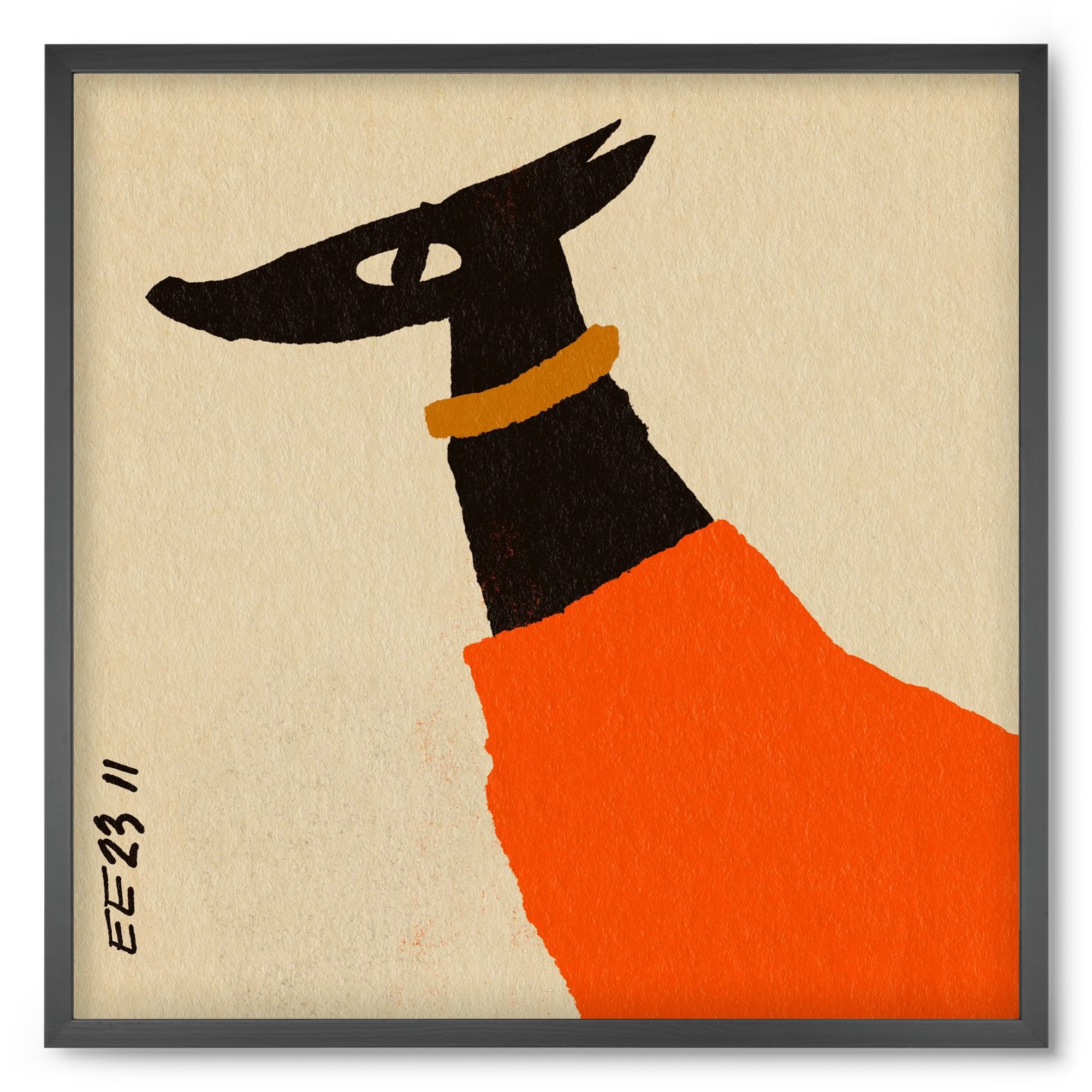 Sonja in red jumper , 50x50 cm (50x50 cm), Fekete keret