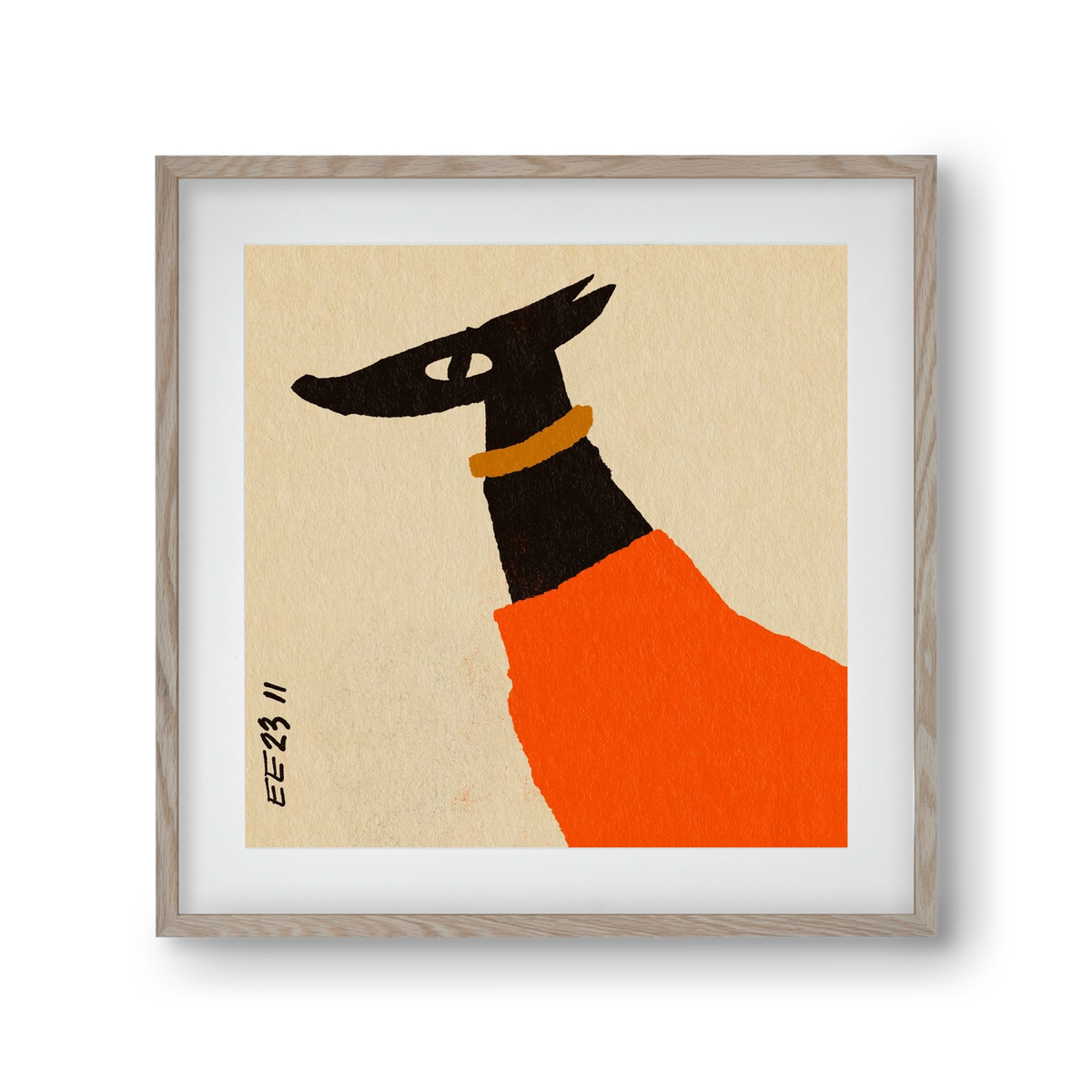 Sonja in red jumper , 30x30 cm (20x20 cm), Tölgy keret, paszpartuval