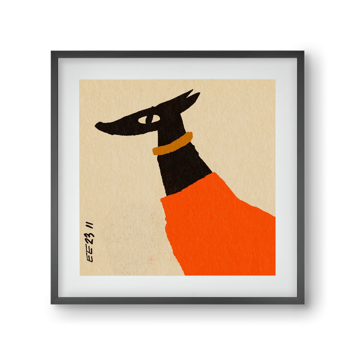 Sonja in red jumper , 30x30 cm (20x20 cm), Fekete keret, paszpartuval