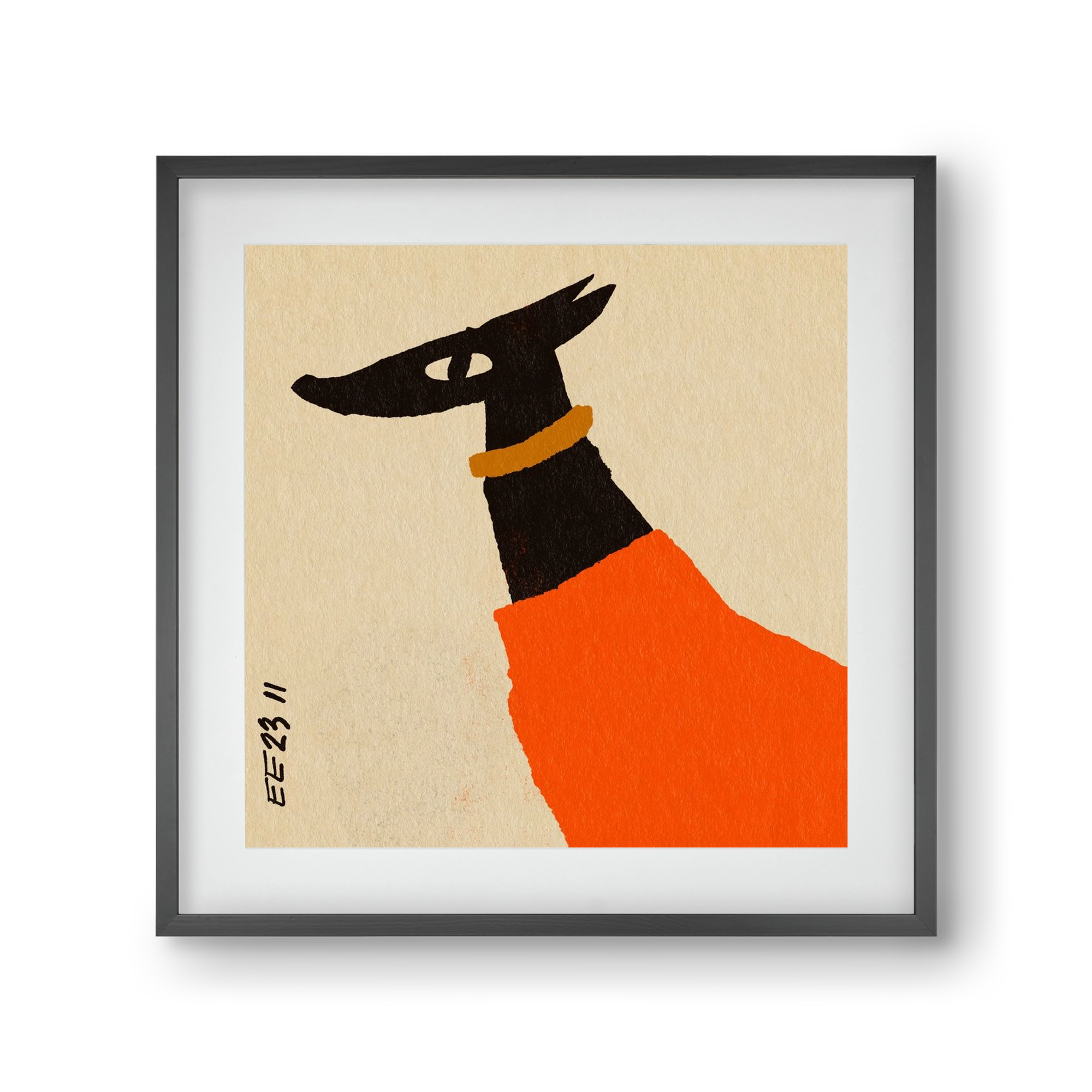 Sonja in red jumper , 30x30 cm (20x20 cm), Fekete keret, paszpartuval