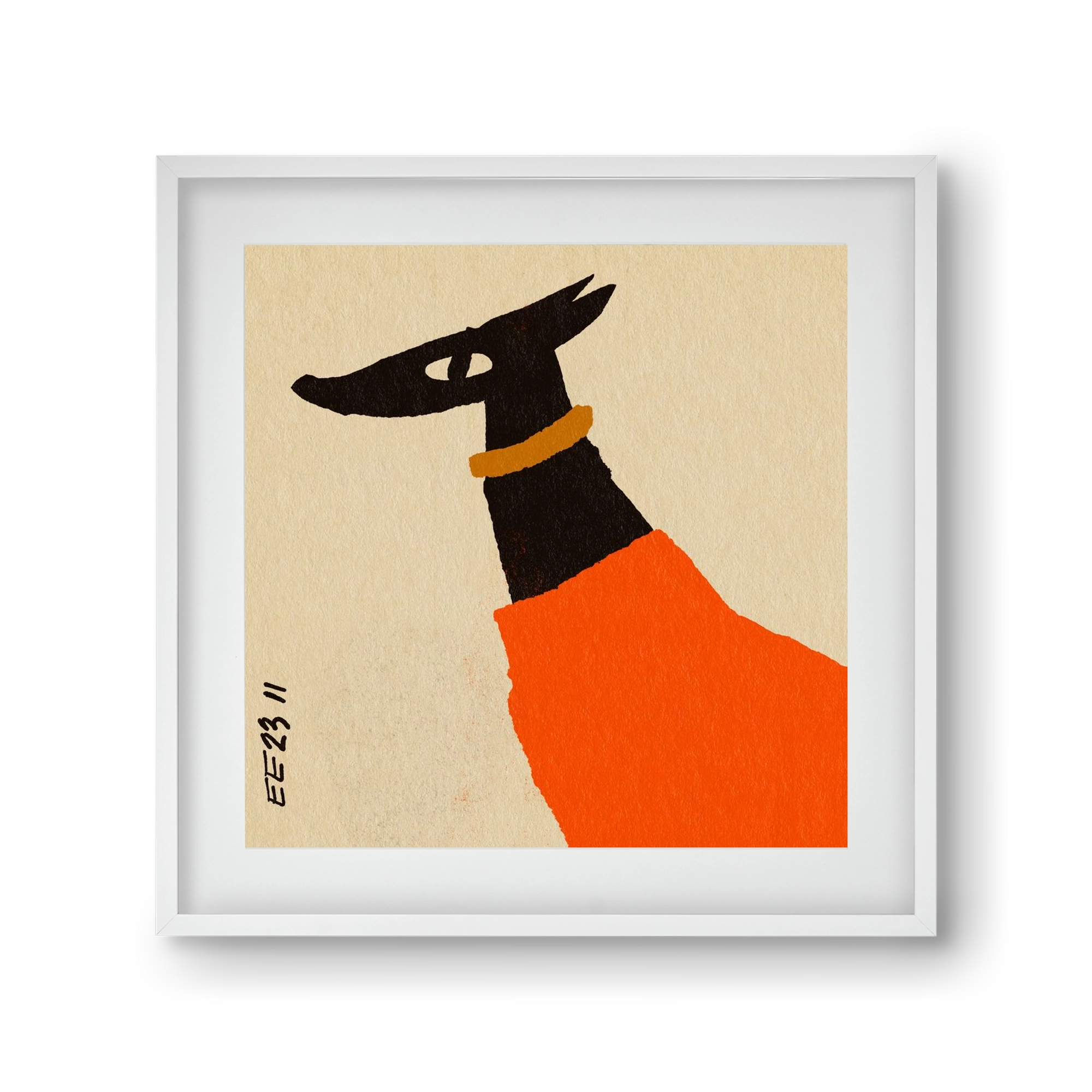 Sonja in red jumper , 30x30 cm (20x20 cm), Fehér keret, paszpartuval