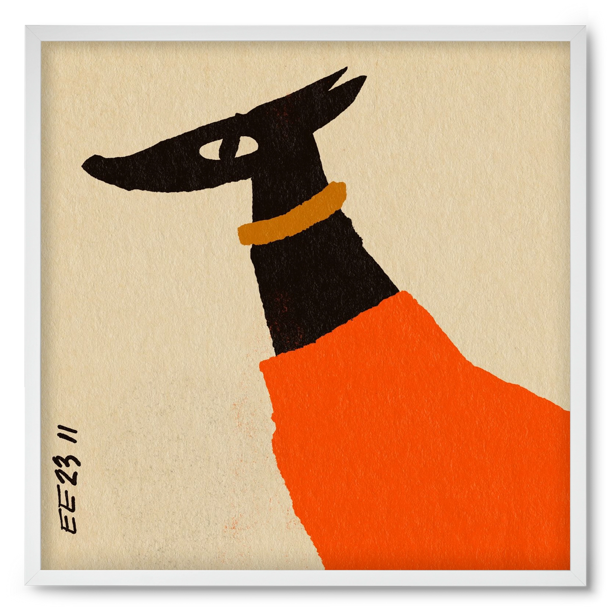 Sonja in red jumper , 50x50 cm (50x50 cm), Fehér keret