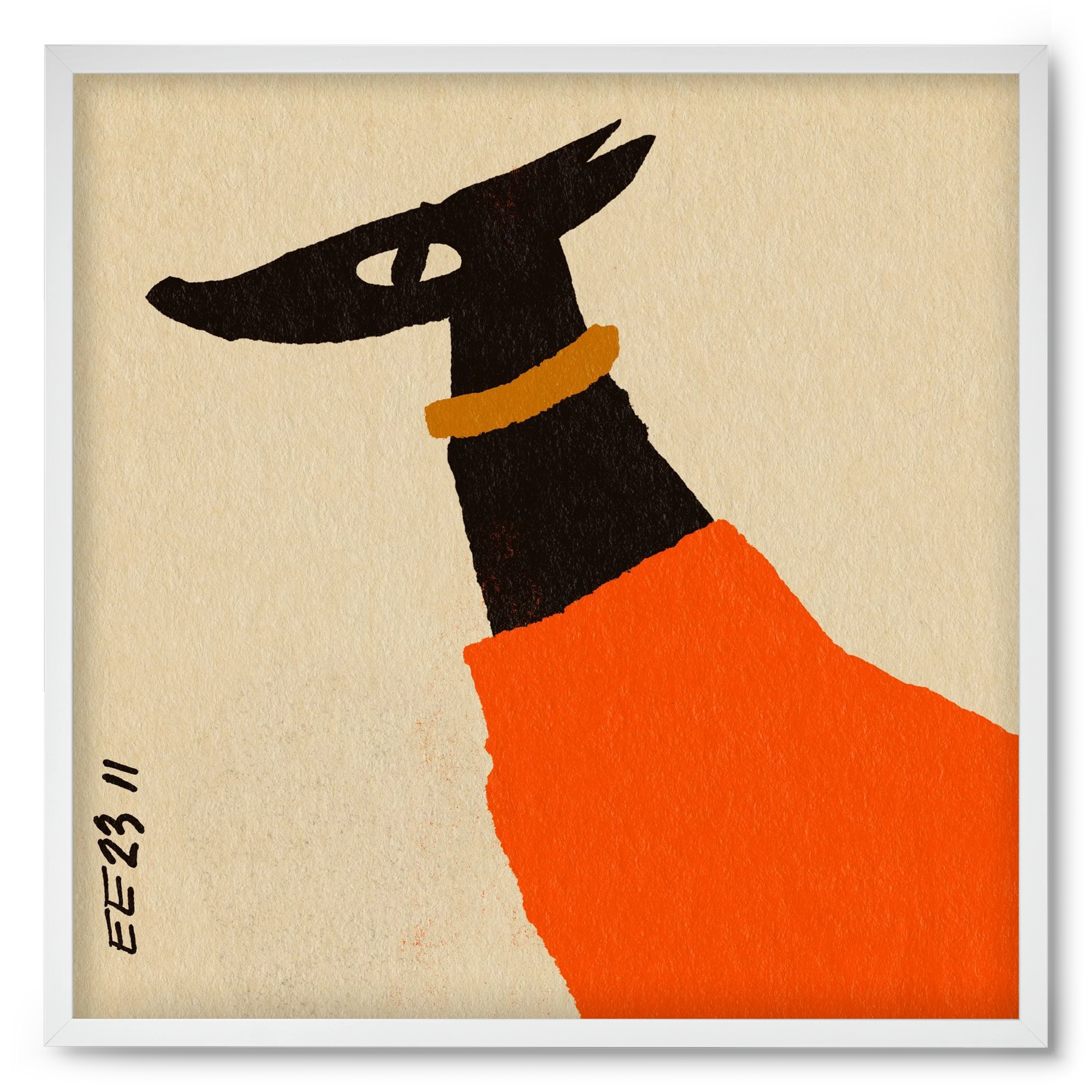 Sonja in red jumper , 50x50 cm (50x50 cm), Fehér keret