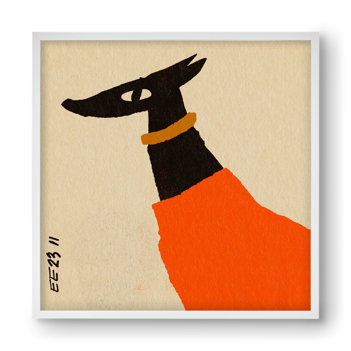 Sonja in red jumper , 40x40 cm (40x40 cm), Fehér keret