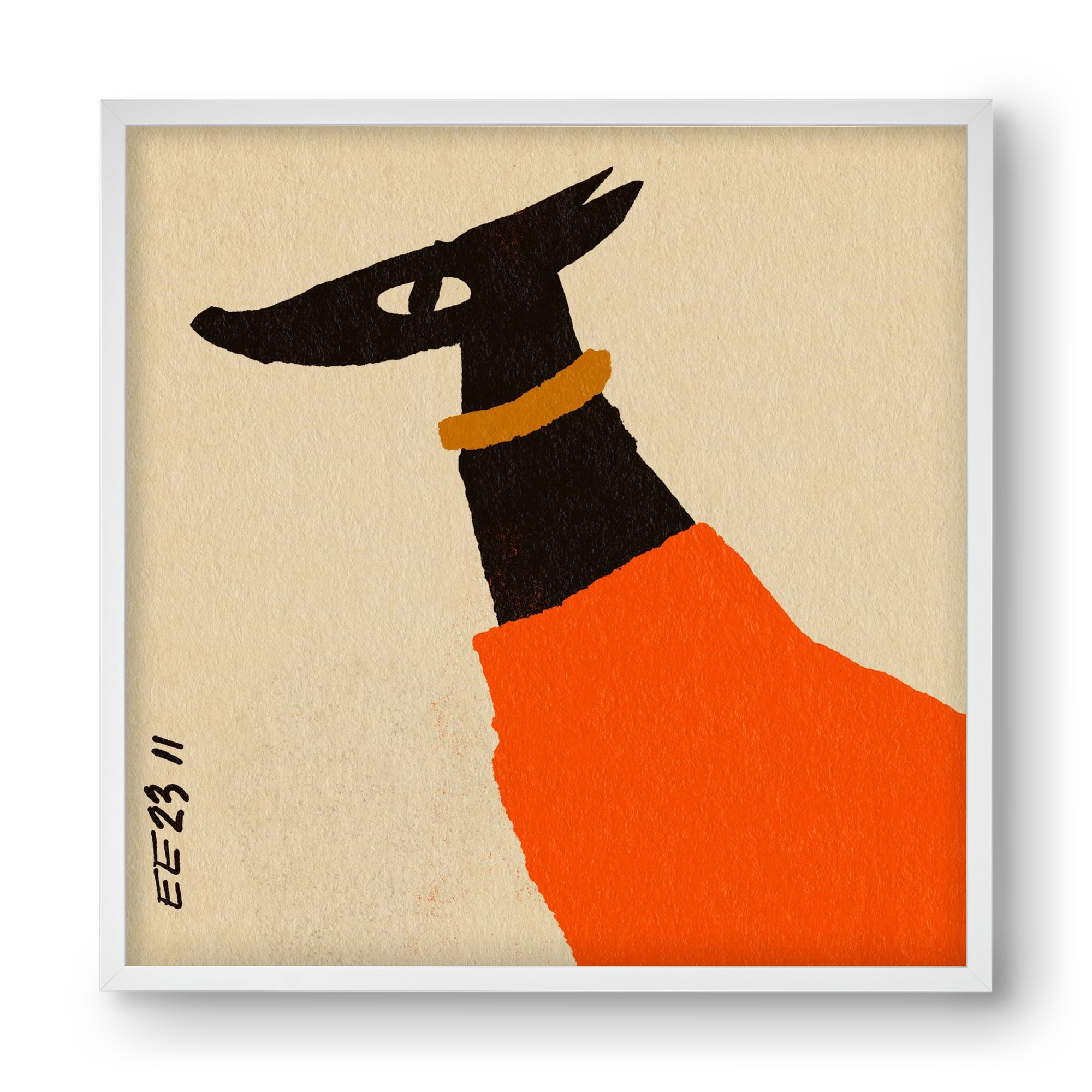 Sonja in red jumper , 40x40 cm (40x40 cm), Fehér keret