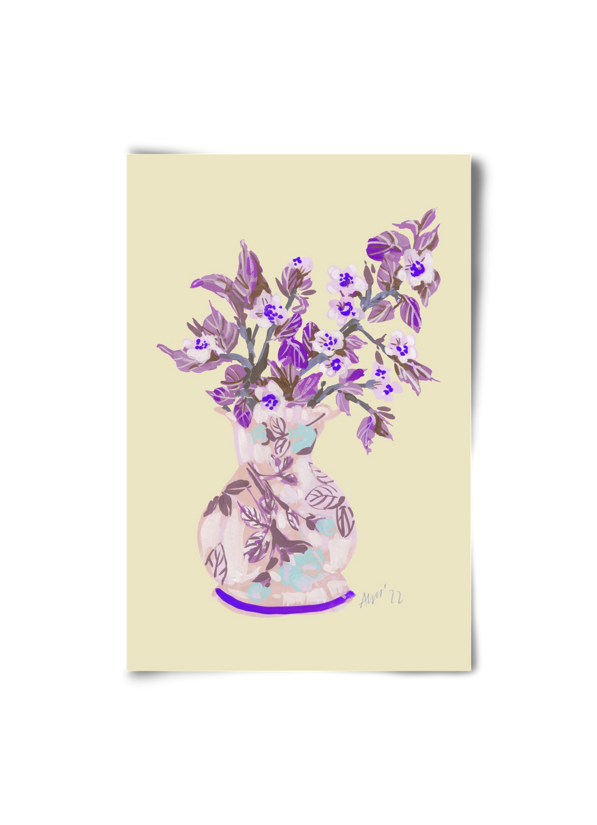 Apple Blossom In Vase- violet, 20x30 cm, Keret nélkül
