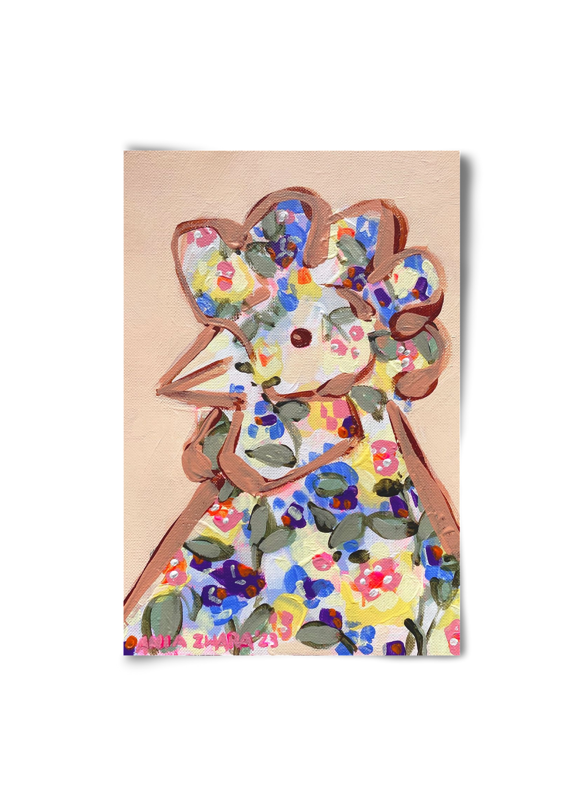 Spring mama hen, 20x30 cm, Keret nélkül