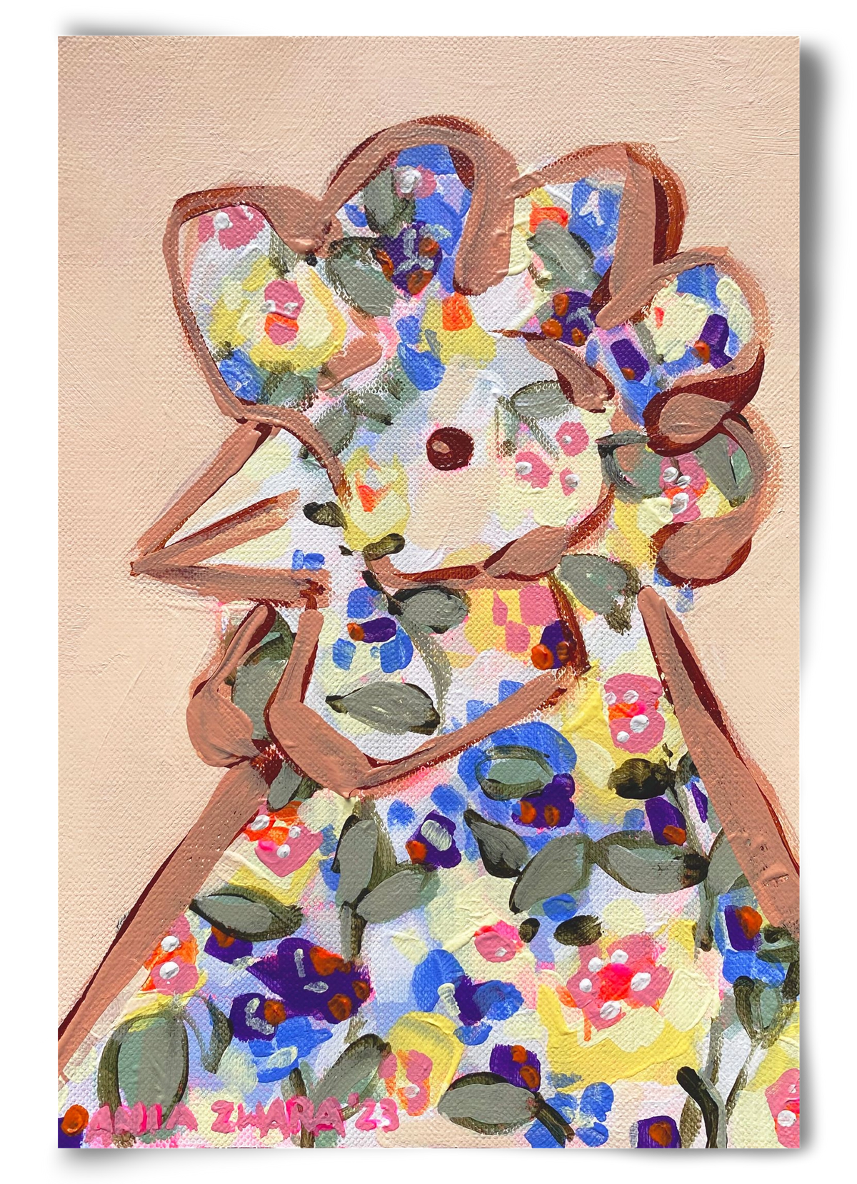 Spring mama hen, 60x90 cm, Keret nélkül