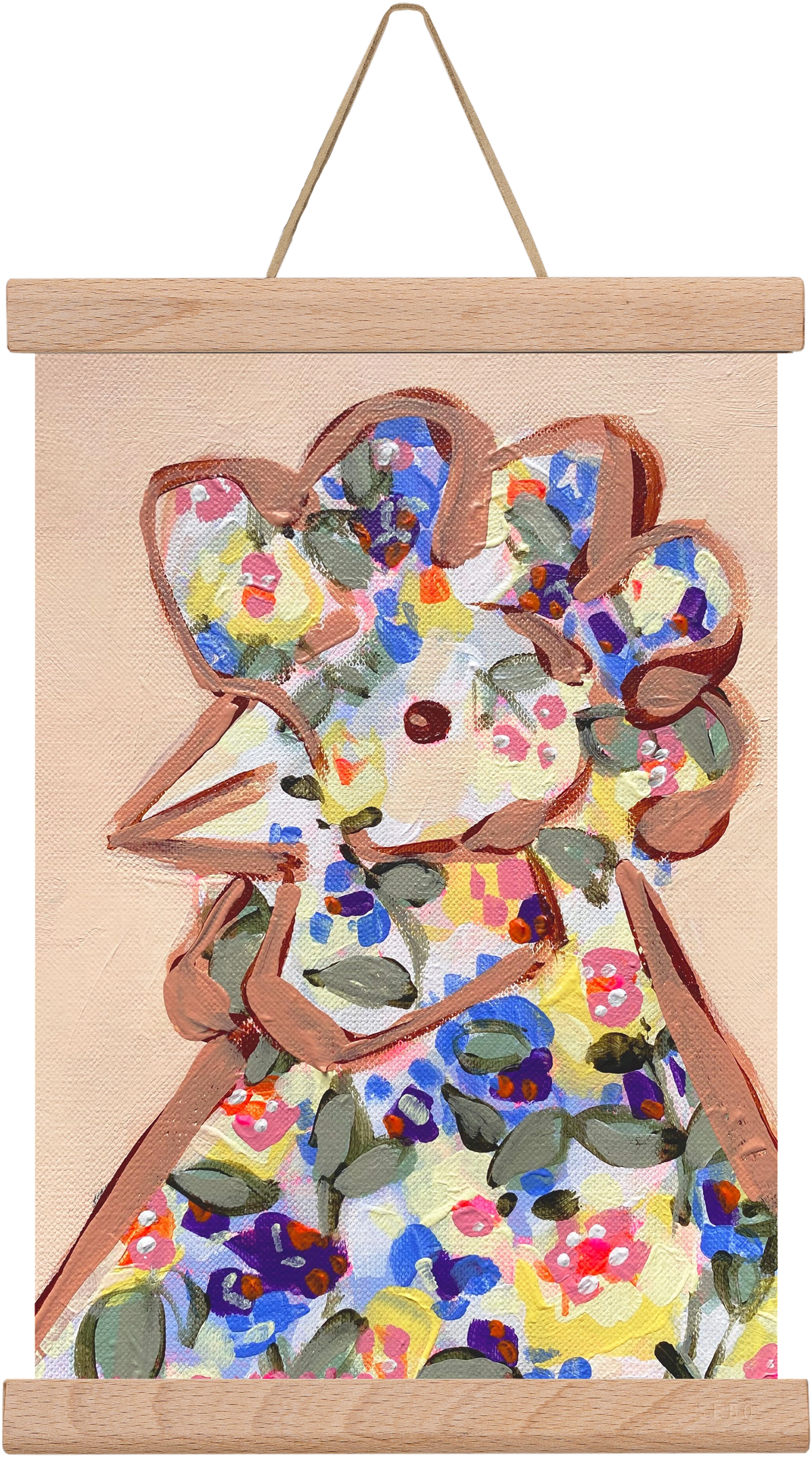 Spring mama hen, 20x30 cm (20x30 cm), Tölgy akasztó