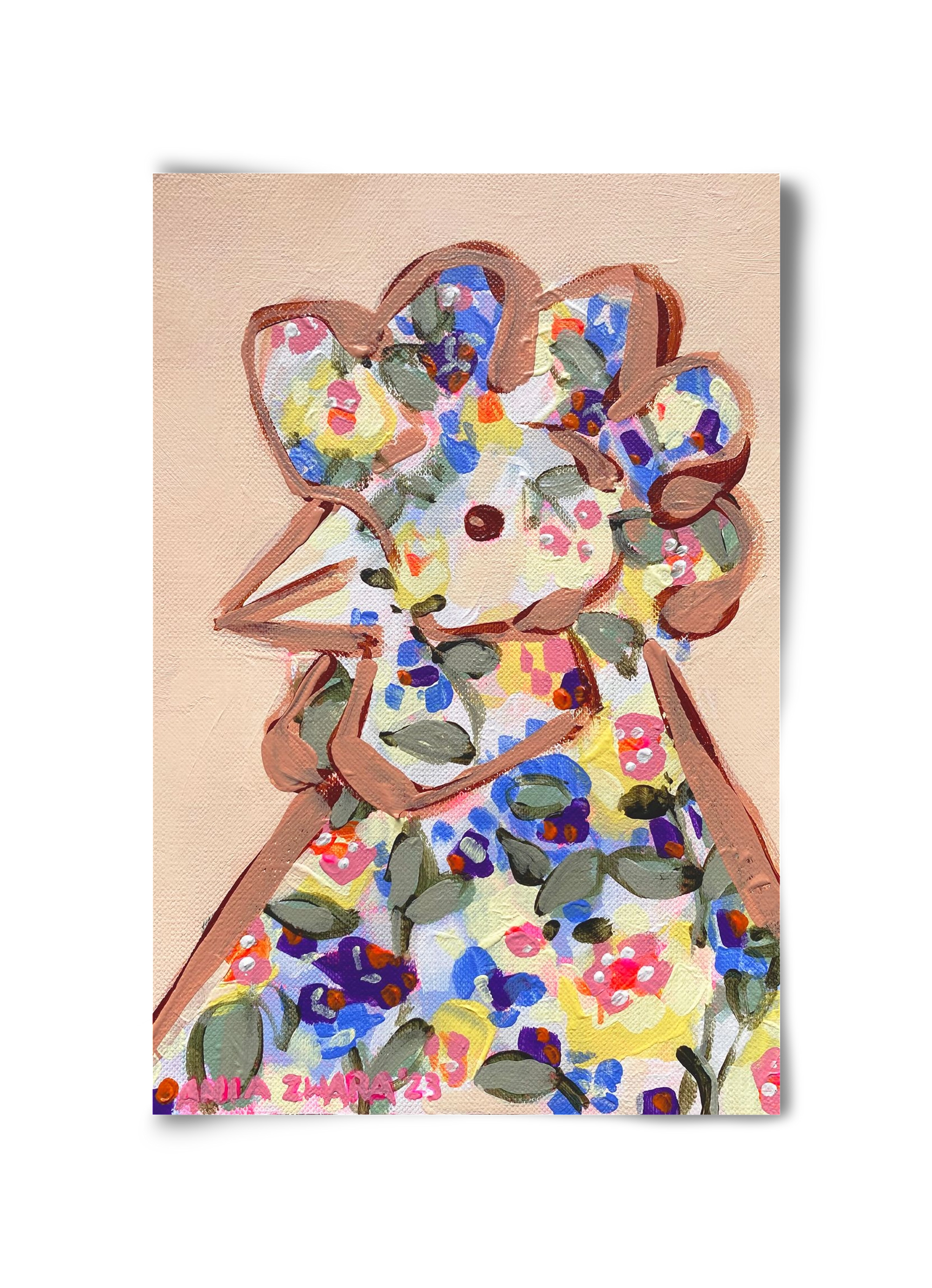 Spring mama hen, 30x45 cm, Keret nélkül