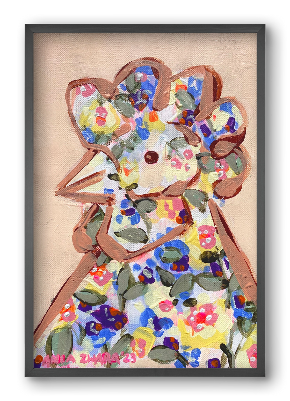 Spring mama hen, 40x60 cm (40x60 cm), Fekete keret