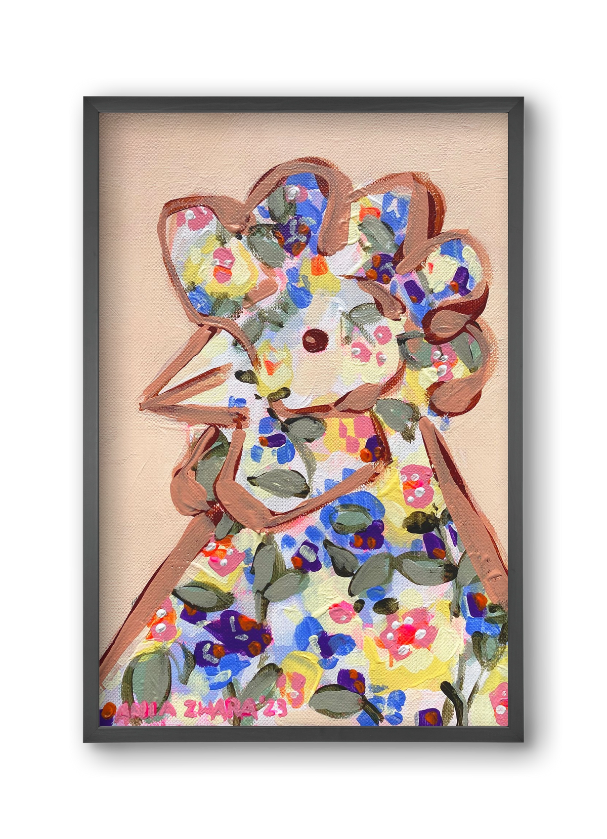 Spring mama hen, 30x45 cm (30x45 cm), Fekete keret