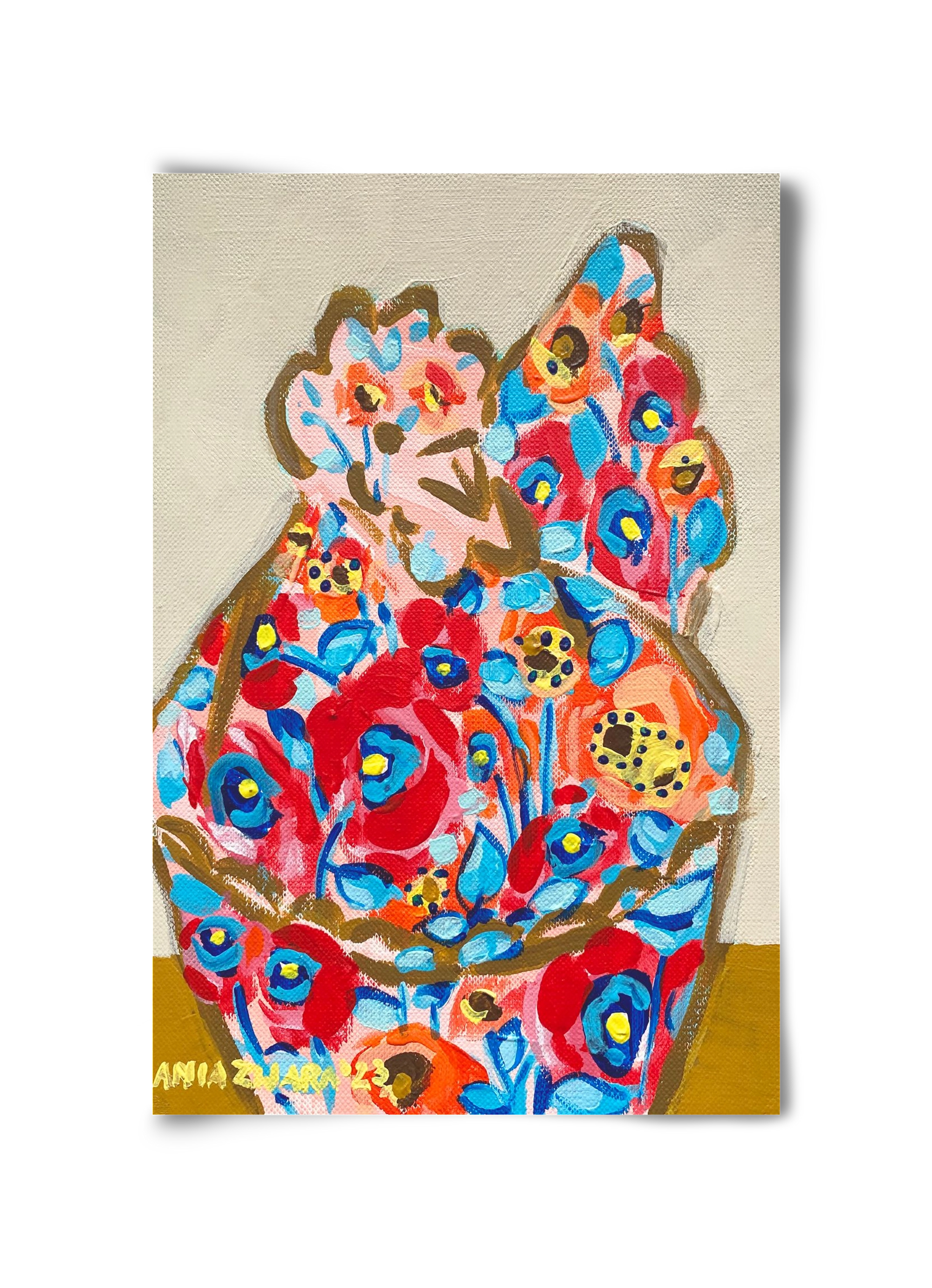 Mama Hen in poppies, 30x45 cm, Keret nélkül