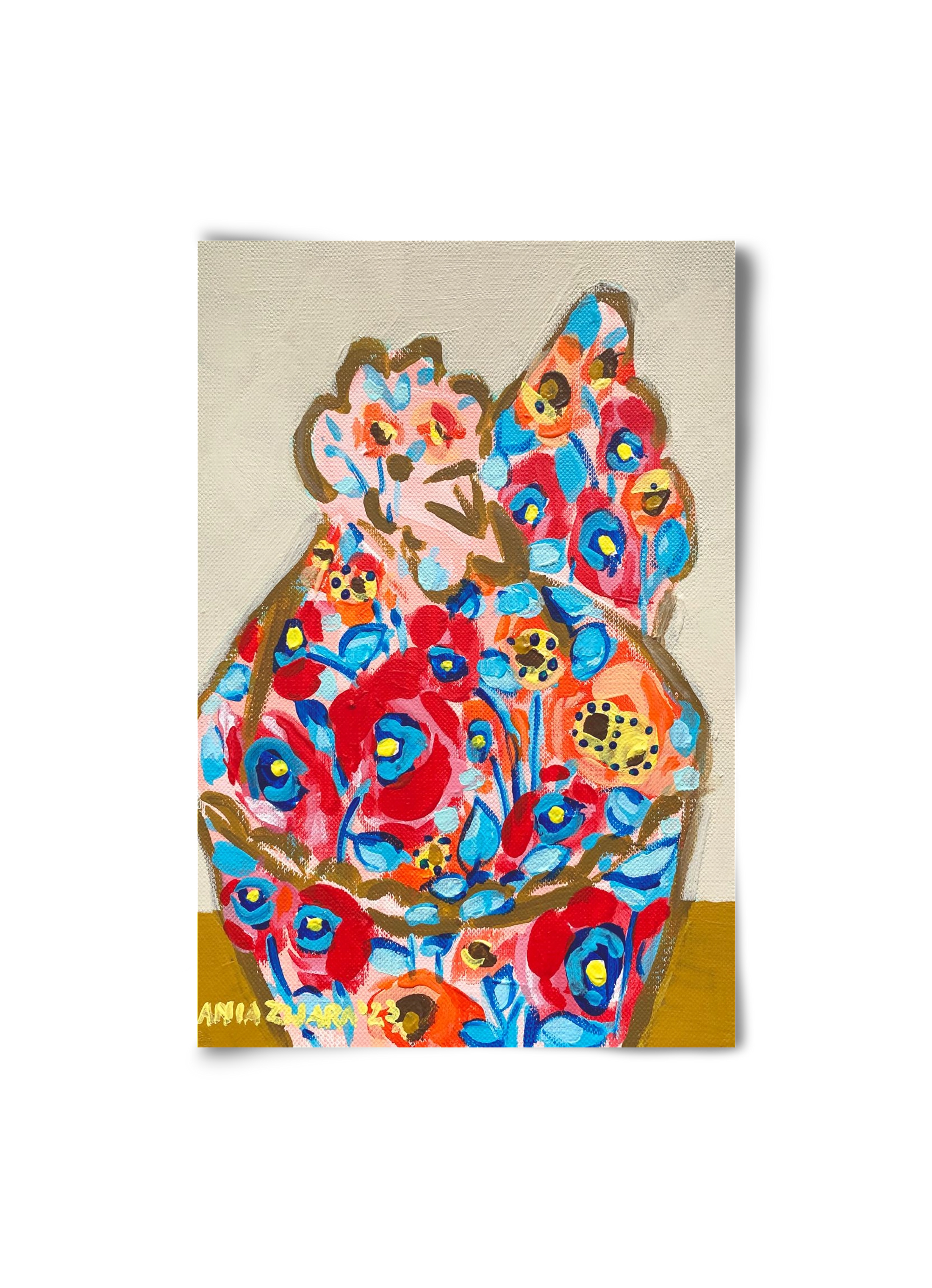 Mama Hen in poppies, 20x30 cm, Keret nélkül