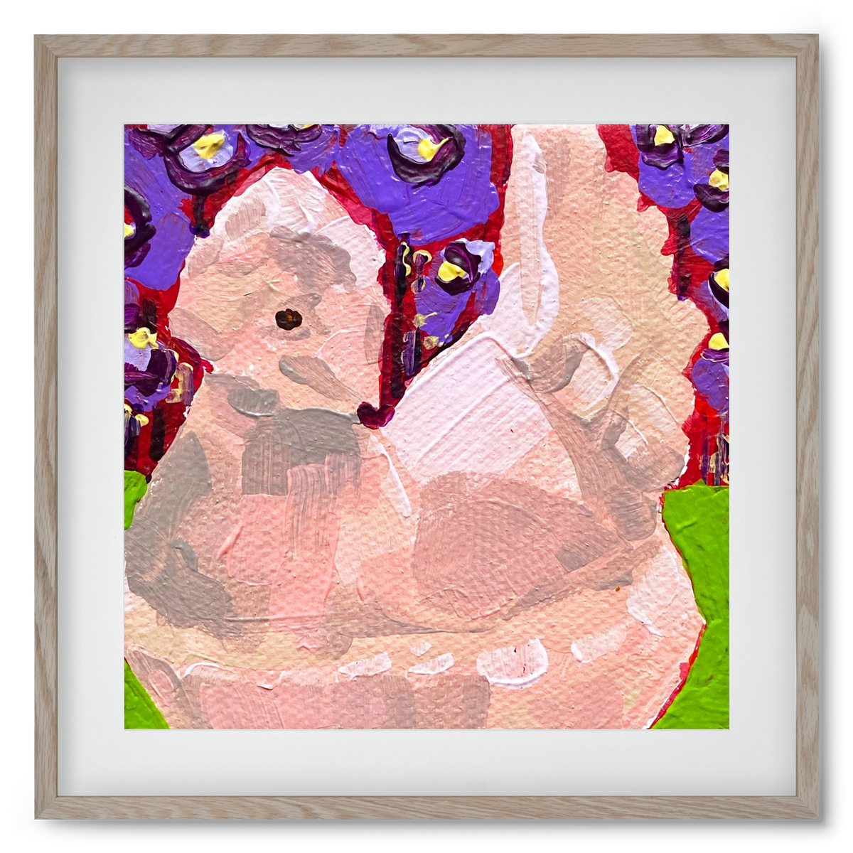 Mama Hen- picnic, 50x50 cm (40x40 cm), Tölgy keret, paszpartuval