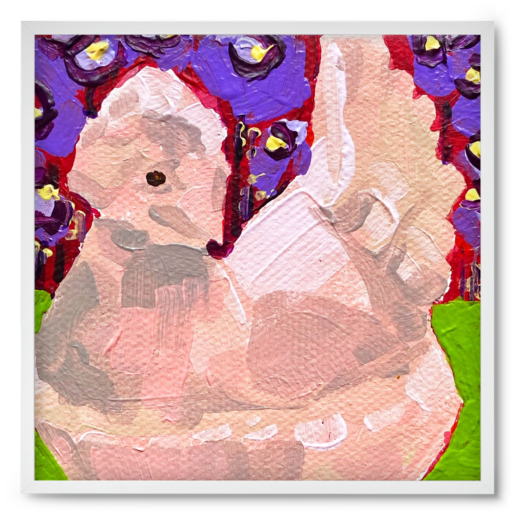 Mama Hen- picnic, 50x50 cm (50x50 cm), Fehér keret