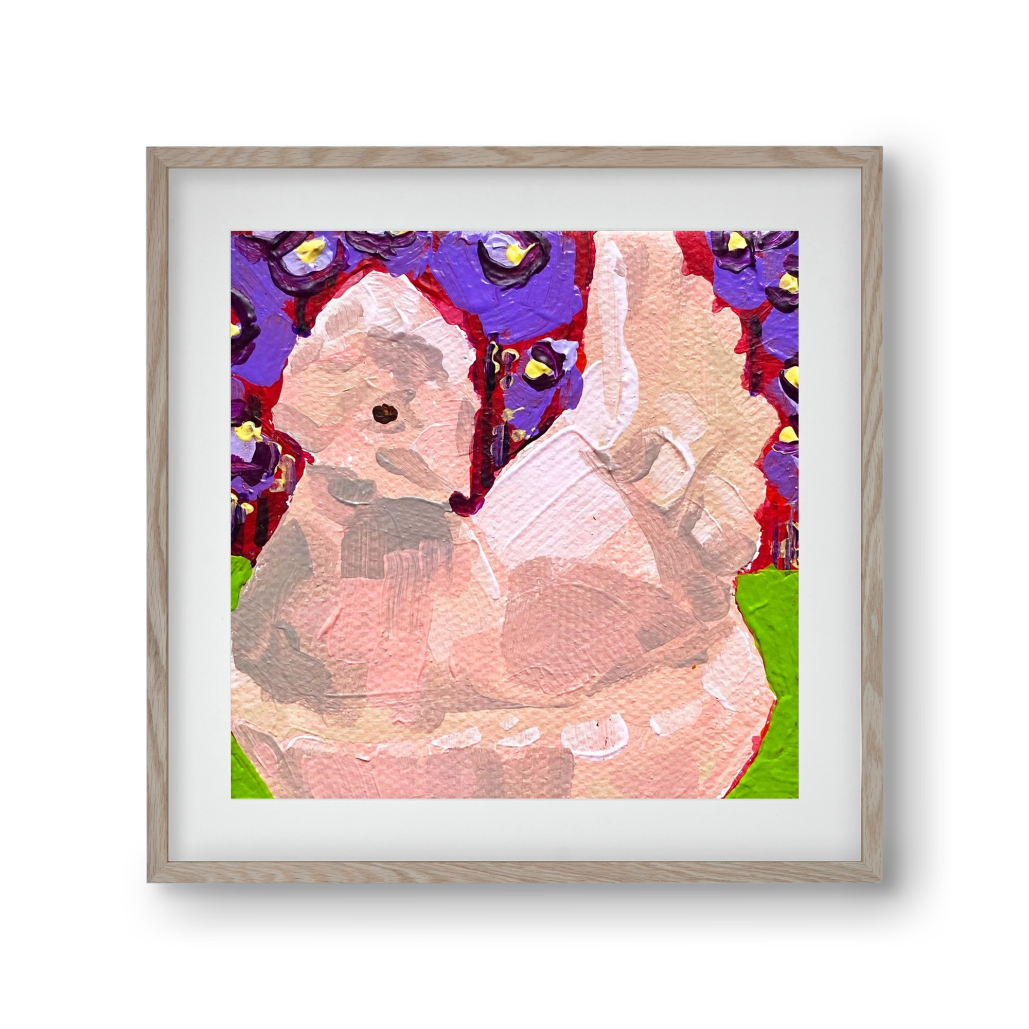 Mama Hen- picnic, 30x30 cm (20x20 cm), Tölgy keret, paszpartuval