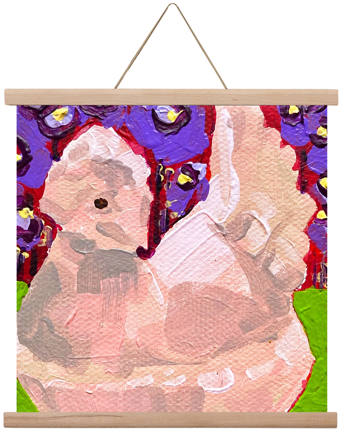 Mama Hen- picnic, 40x40 cm (40x40 cm), Tölgy akasztó