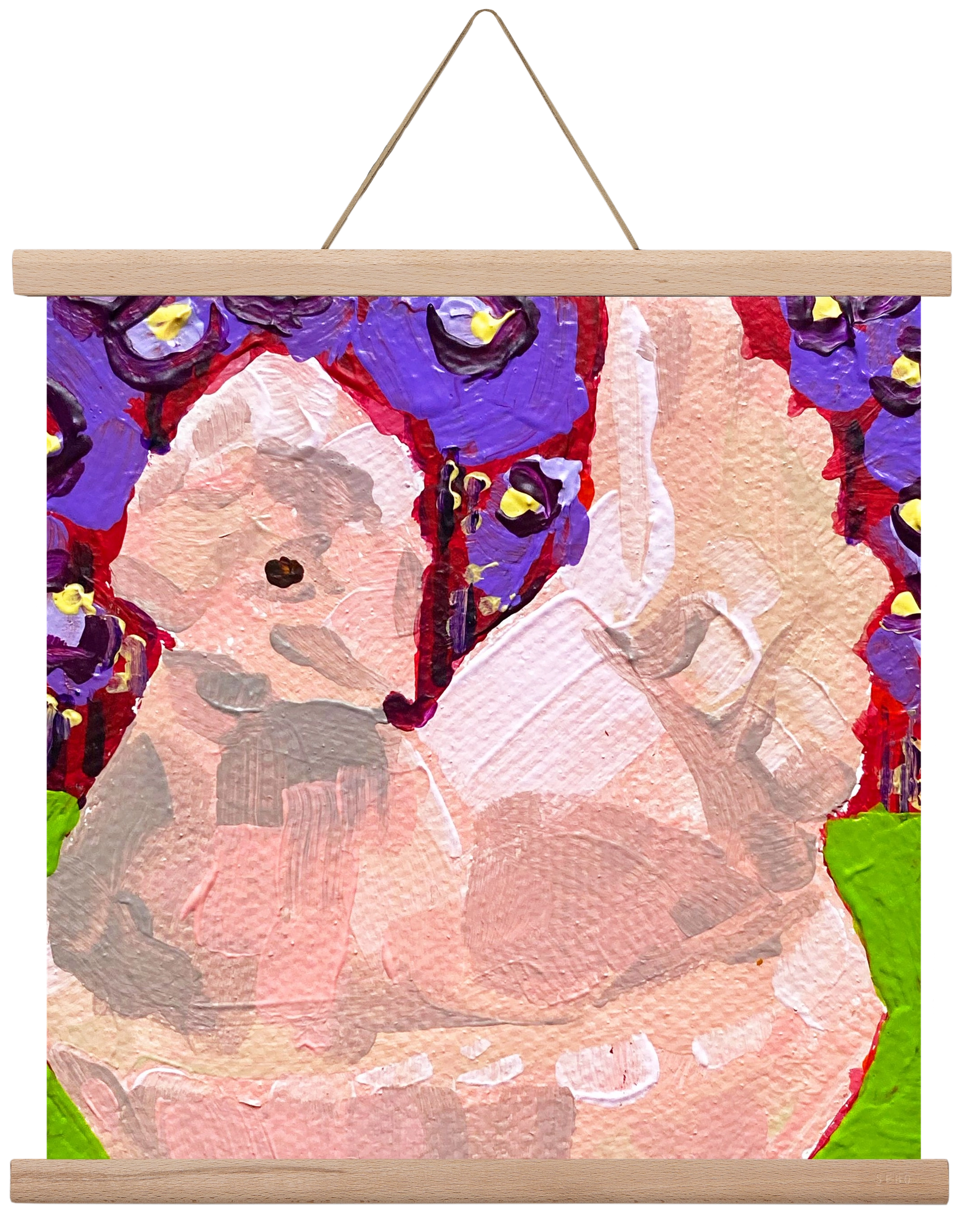 Mama Hen- picnic, 40x40 cm (40x40 cm), Tölgy akasztó