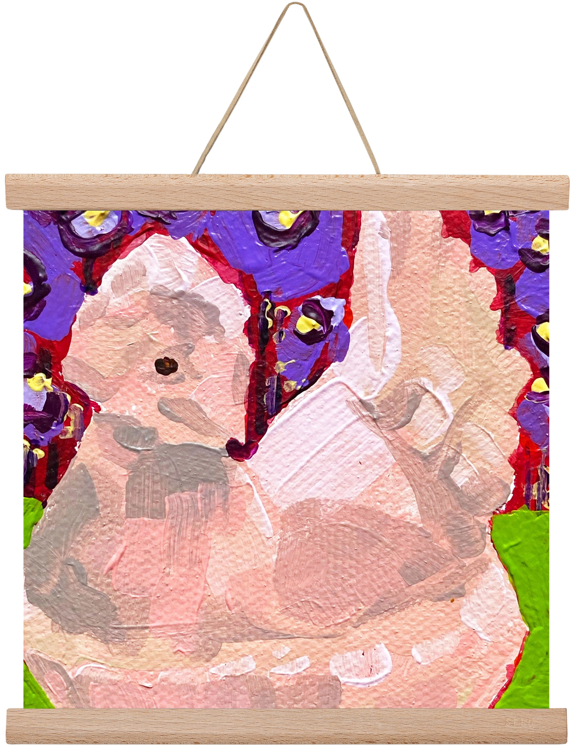 Mama Hen- picnic, 30x30 cm (30x30 cm), Tölgy akasztó