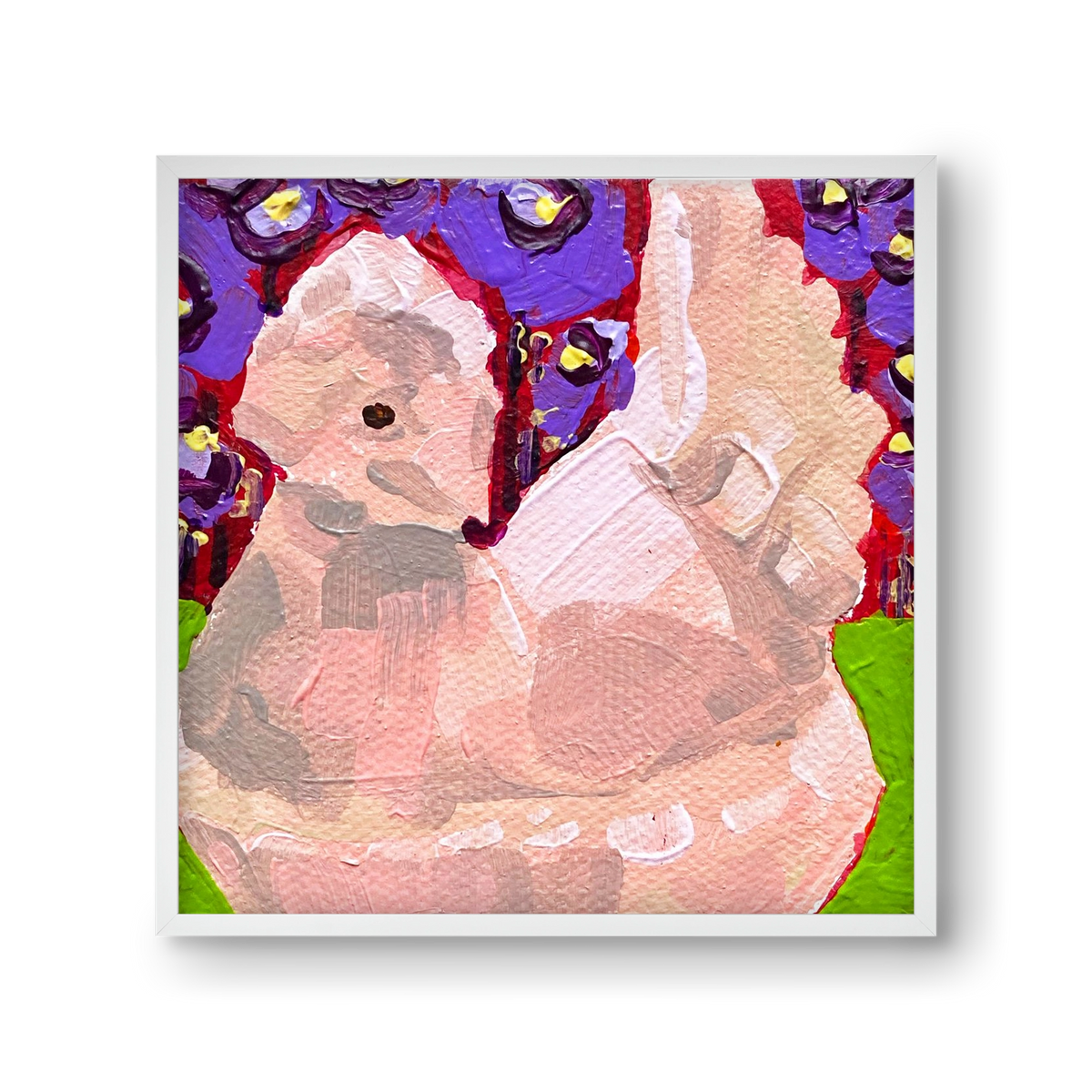 Mama Hen- picnic, 30x30 cm (30x30 cm), Fehér keret