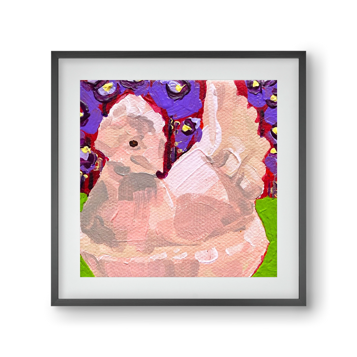 Mama Hen- picnic, 30x30 cm (20x20 cm), Fekete keret, paszpartuval