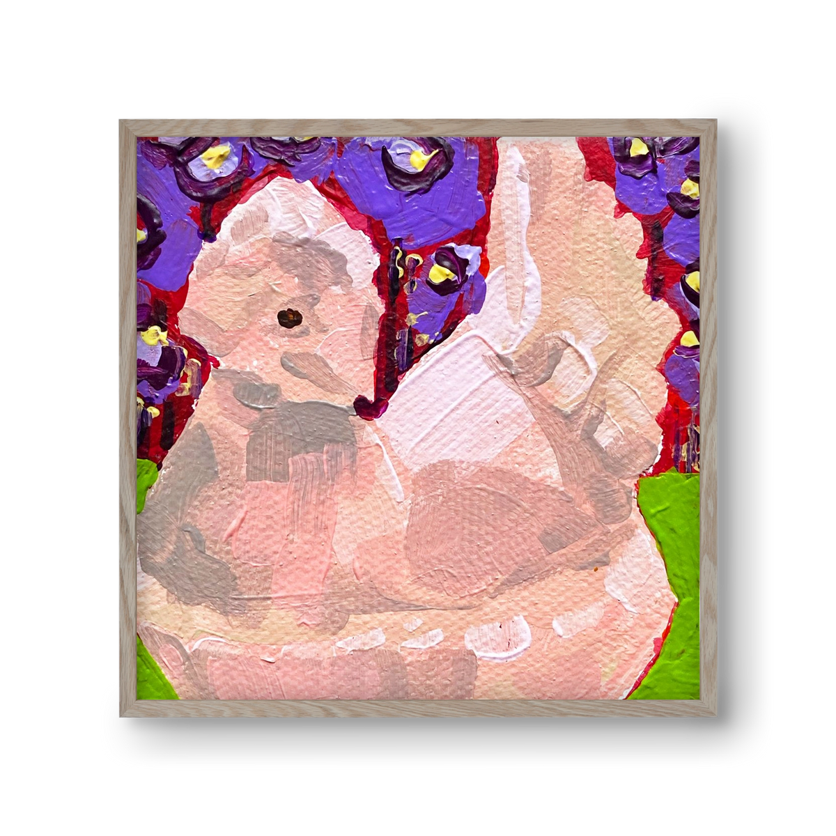 Mama Hen- picnic, 30x30 cm (30x30 cm), Tölgy keret
