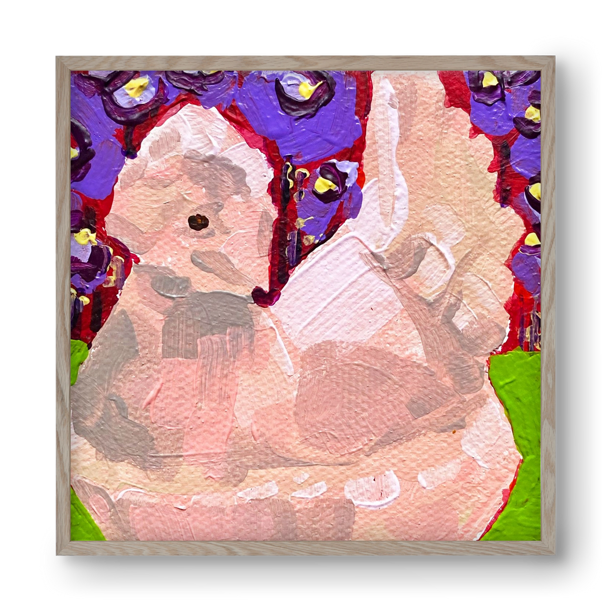 Mama Hen- picnic, 40x40 cm (40x40 cm), Tölgy keret